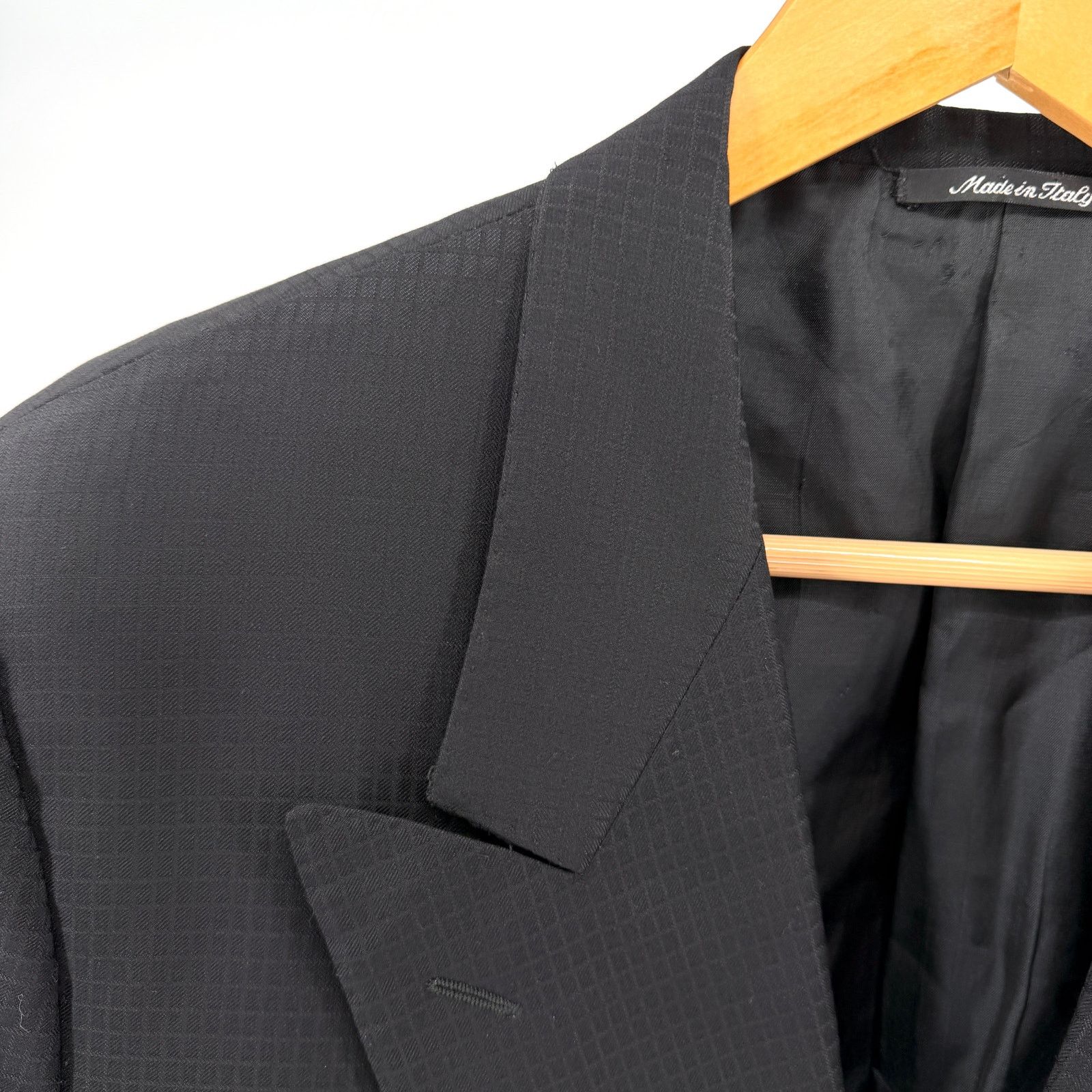 Vintage 90s Duemila by Sandro Zanella Black Double Breasted Blazer Size 40R - 2 Thumbnail