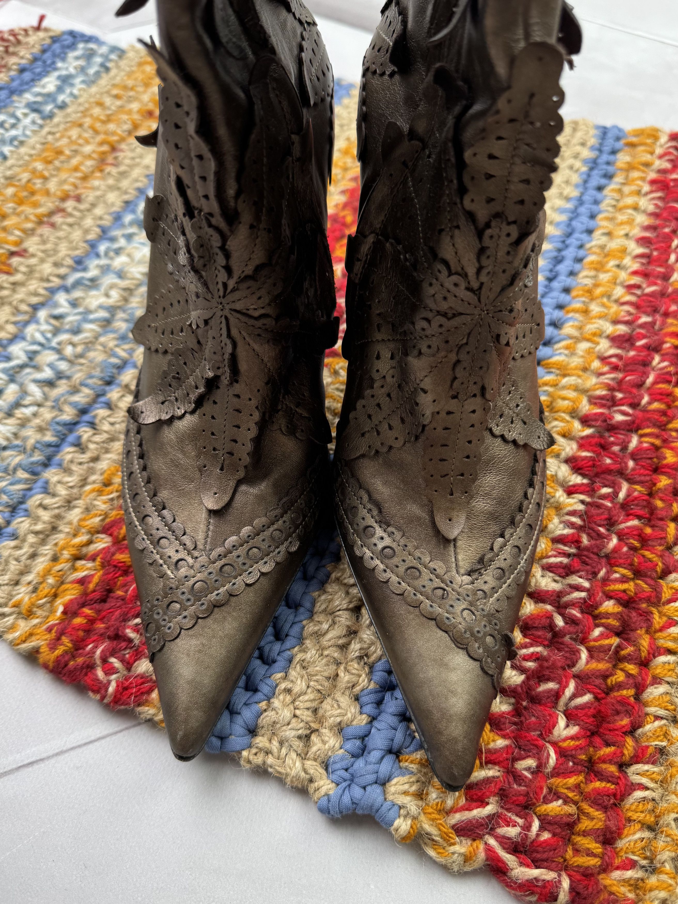 If Six Was Nine Vintage Leather Boots Size US 6 / IT 36 - 8 Thumbnail