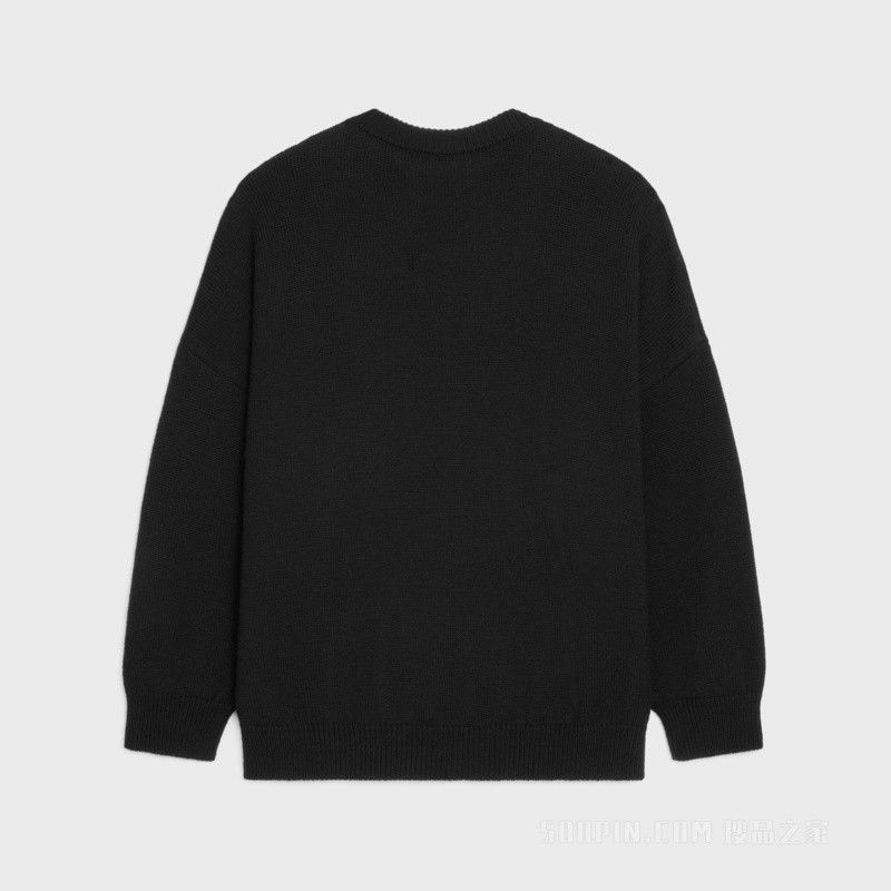 Celine o1bcso1str1124 Wool Crew Neck Sweater in Black Size US L / EU 52-54 / 3 - 2 Thumbnail