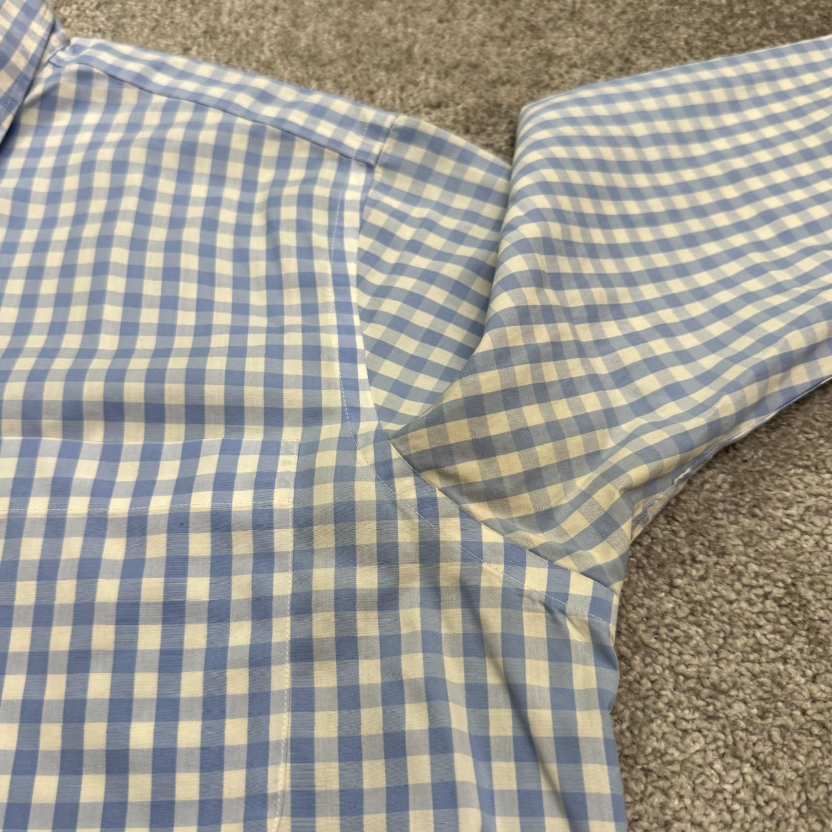 Charles Tyrwhitt Charles Tyrwhitt Dress Shirt Men Adult Medium Blue Check Cotton Button-Down Regular Slim Mens Size 40R - 6 Thumbnail