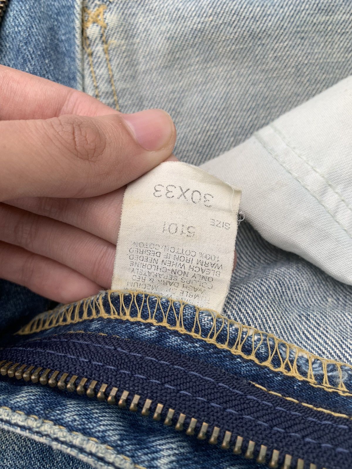 Jean × Lee × Vintage Vintage Lee Raiders Selvedge Distressed Denim Size US 29 - 17 Thumbnail