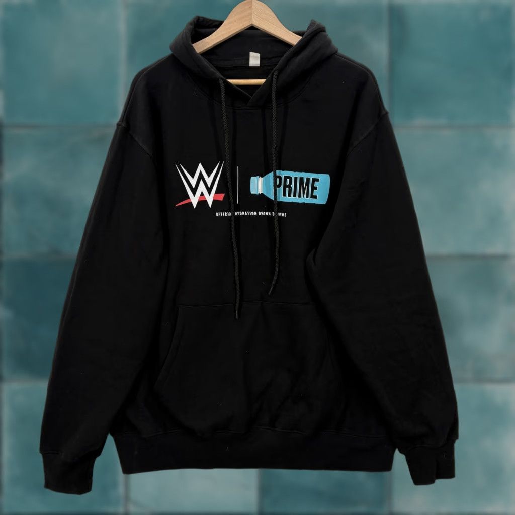 Logo 7 PRIME WWE Hoodie Mens XL Black Fleece Pullover Sweatshirt Graphic Logo Wrestling Size US XL / EU 56 / 4 - 1 Thumbnail