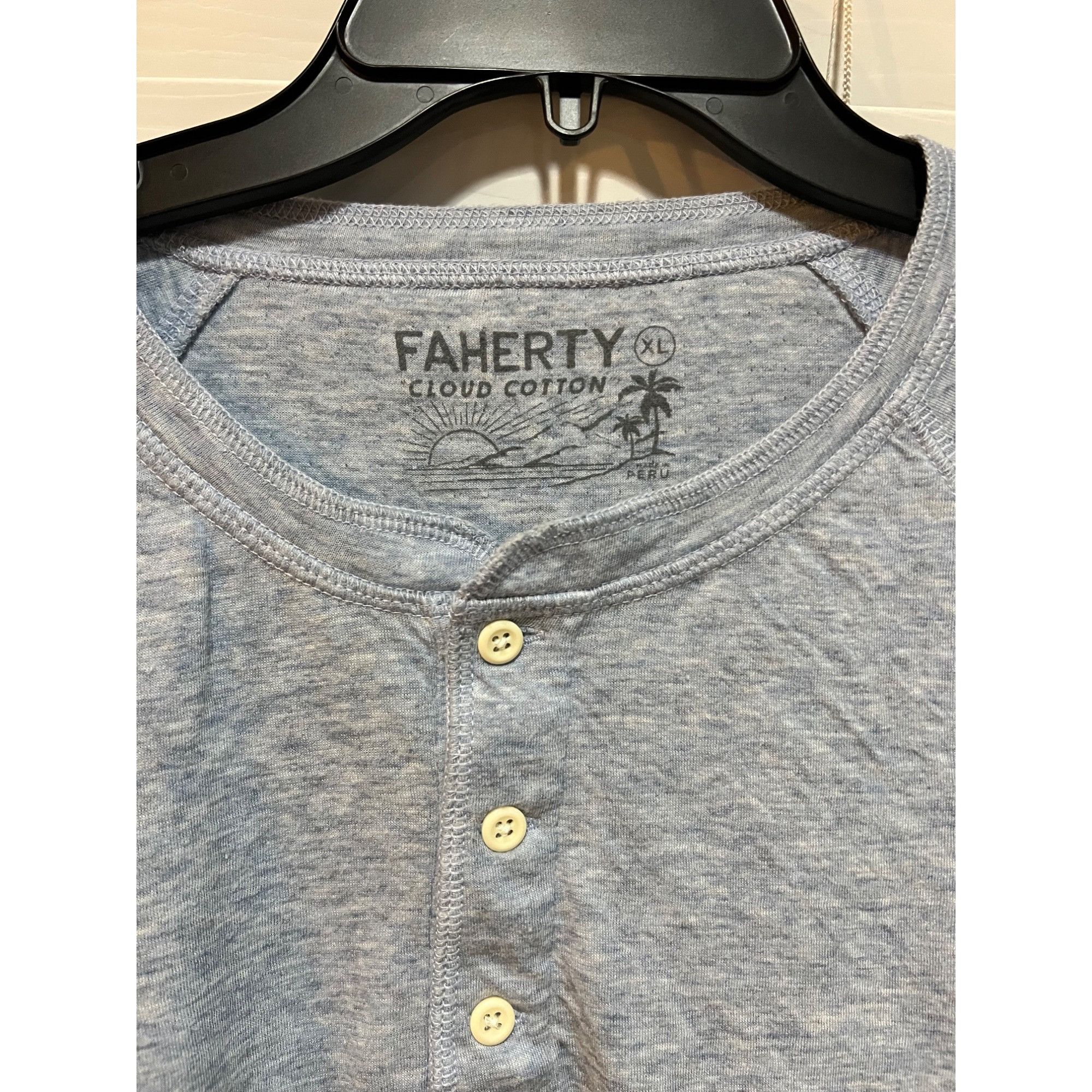 Faherty Faherty Cloud Cotton Henley Long Sleeve Shirt - Size XL Size US XL / EU 56 / 4 - 2 Thumbnail