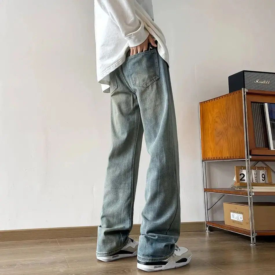 Japanese Brand Retro loose straight leg micro flared jeans Size US 32 / EU 48 - 3 Thumbnail