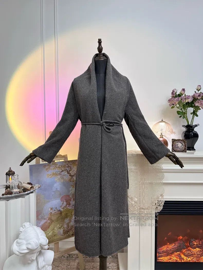 Hermes Hermes 1998 Classic Cashmere Long Coat, Gray Size XS / US 0-2 / IT 36-38 - 1 Thumbnail