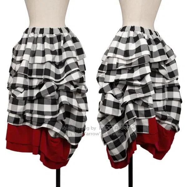 Comme des Garcons Comme des Garcons size S Black and White Retro Plaid Skirt Size 23" - 1 Thumbnail