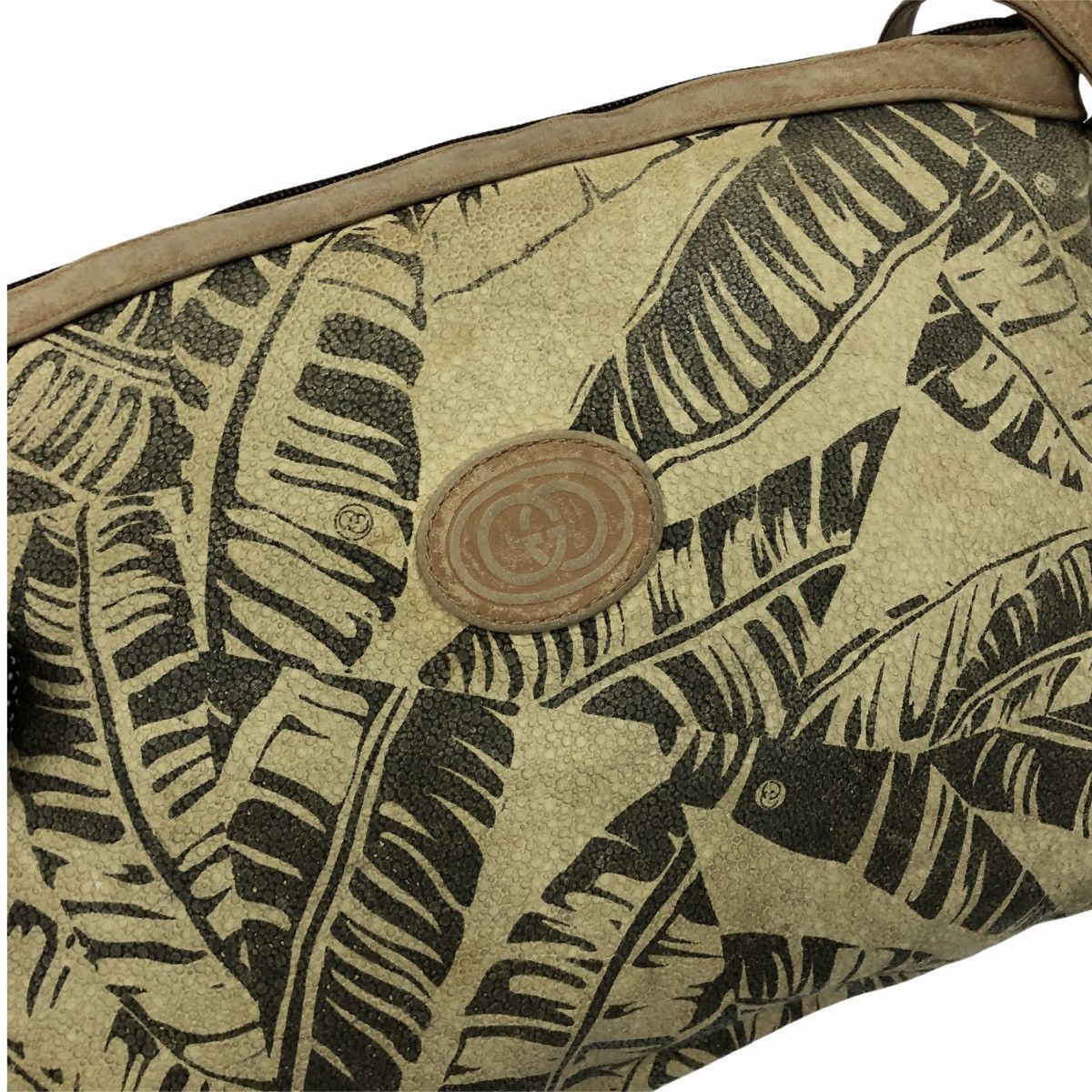 Vintage ‼️YES‼️ AUTHENTIC VINTAGE GUCCI TAN LEAF PRINT SHOULDER BAG Size ONE SIZE - 7 Thumbnail