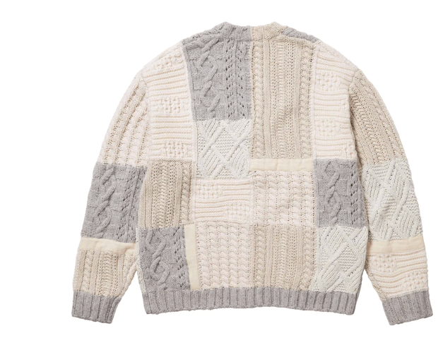 Supreme Supreme Patchwork Cable Knit Cardigan Ivory Medium Size US M / EU 48-50 / 2 - 3 Thumbnail