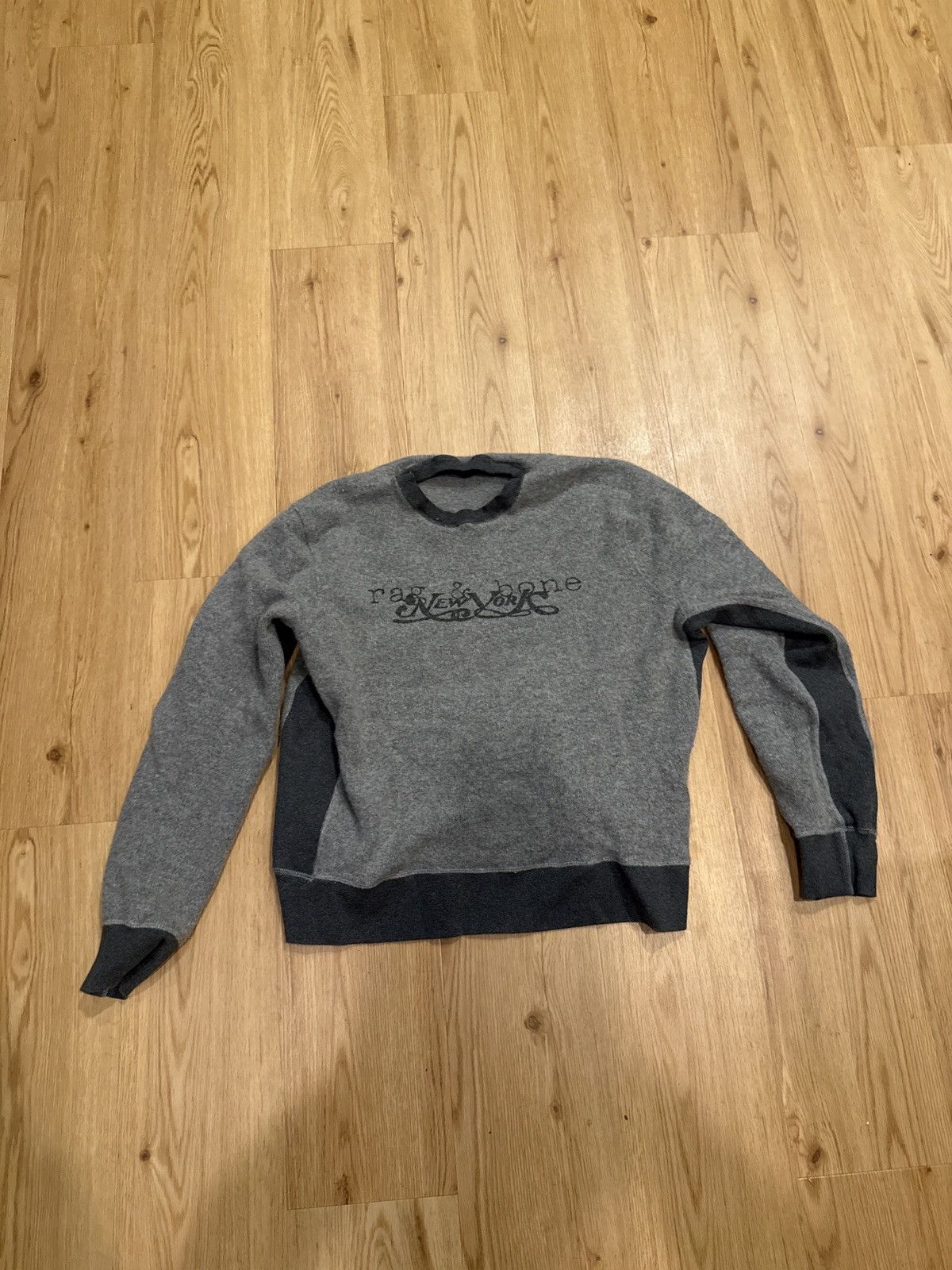 Rag & Bone Rag & Bone Grey Logo Sweater – Minimalist Crewneck (Size L) Size US L / EU 52-54 / 3 - 1 Thumbnail