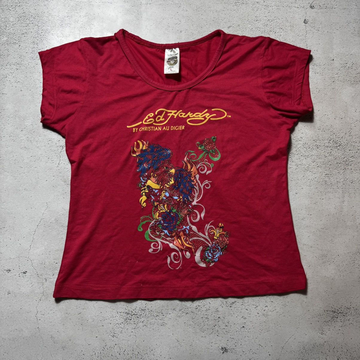 Ed Hardy vintage y2k ed hardy t shirt with fire flowers print Size L / US 10 / IT 46 - 1 Thumbnail