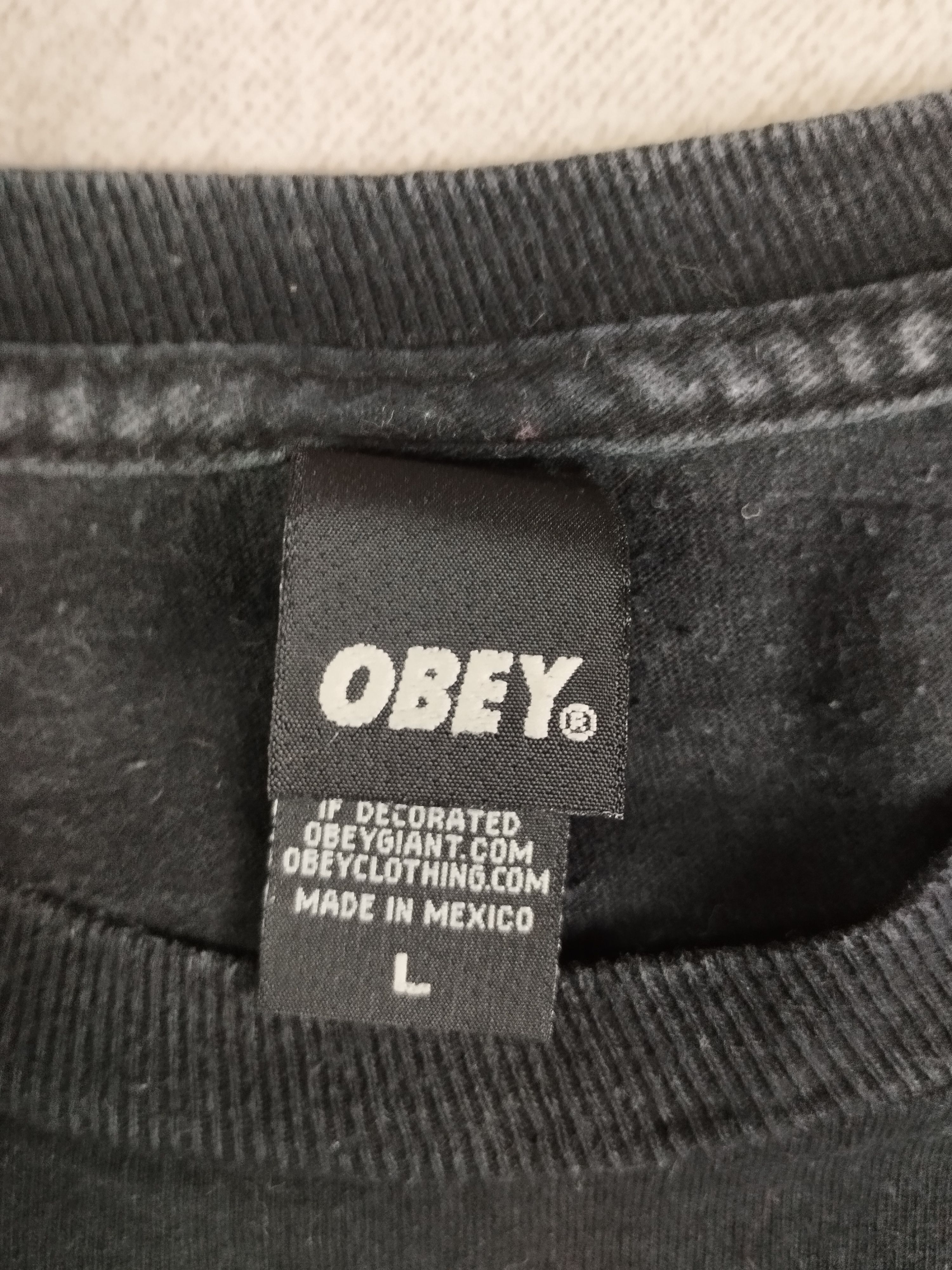 Obey × Vintage washed vintage streetwear OBEY center logo T-shirt Size US L / EU 52-54 / 3 - 4 Thumbnail
