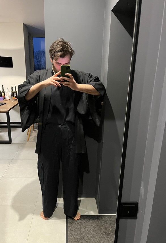If Six Was Nine Wide Avant Garde Japanism Black Cargo Pants Size US 34 / EU 50 - 3 Thumbnail