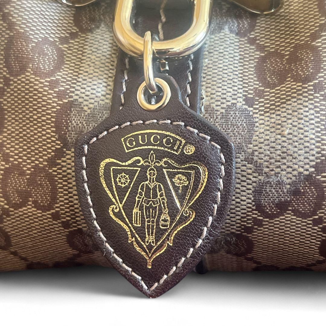 Gucci Gucci - Handbag Heart Ribbon Monogram Brown Leather Size ONE SIZE - 3 Thumbnail