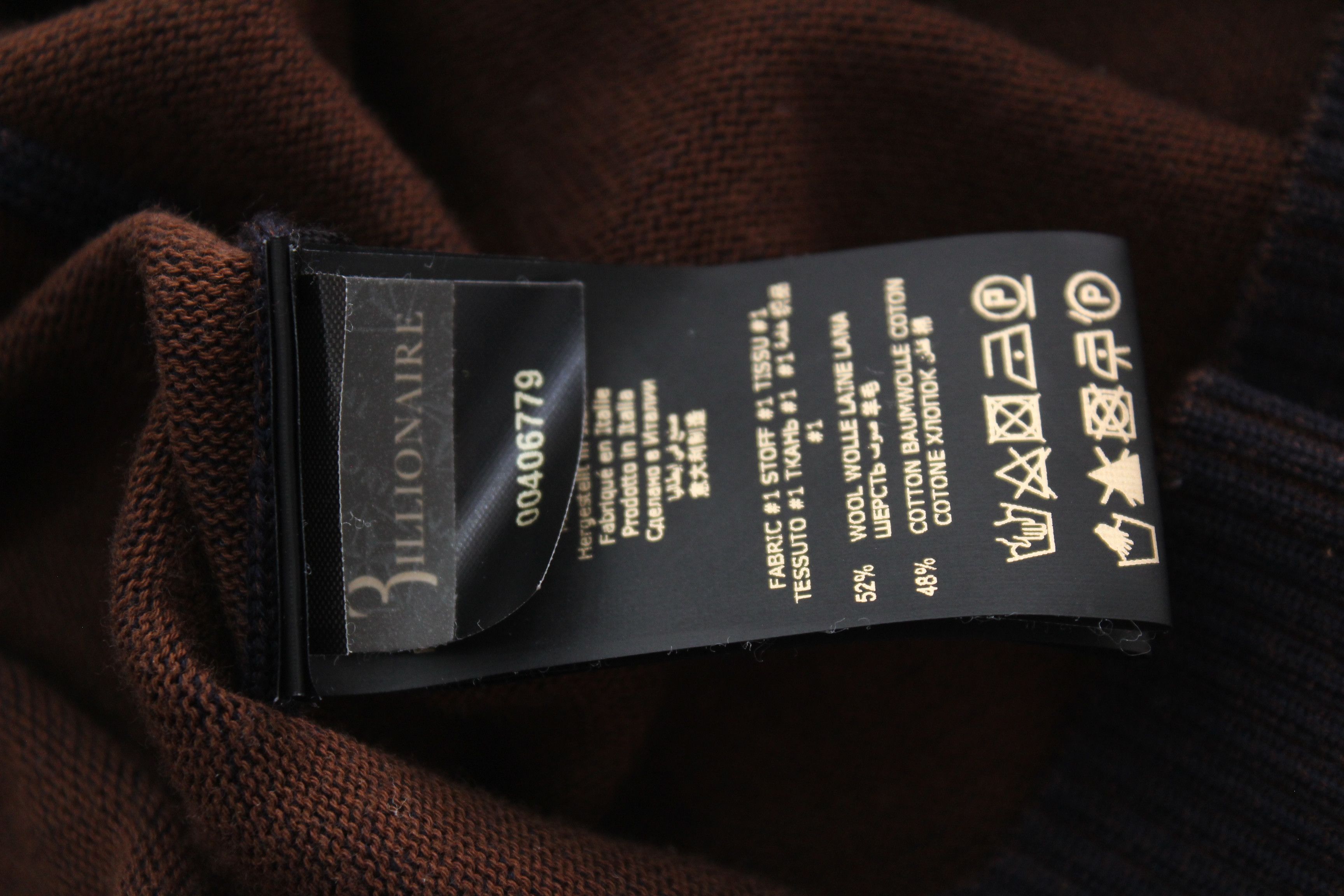 Billionaire Couture Billionaire Couture Italy FW19 Wool Cotton Zip Mock Pullover Size US S / EU 44-46 / 1 - 12 Thumbnail