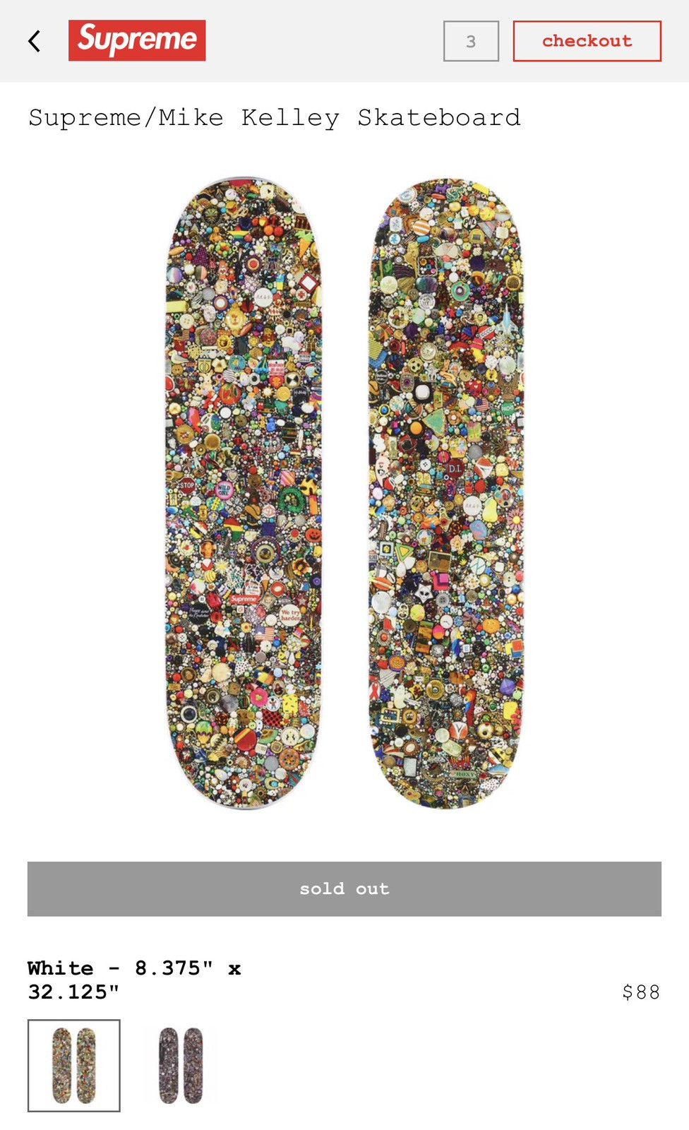 Supreme Supreme Mike Kelley Ahh Youth! Skateboard Deck Complete