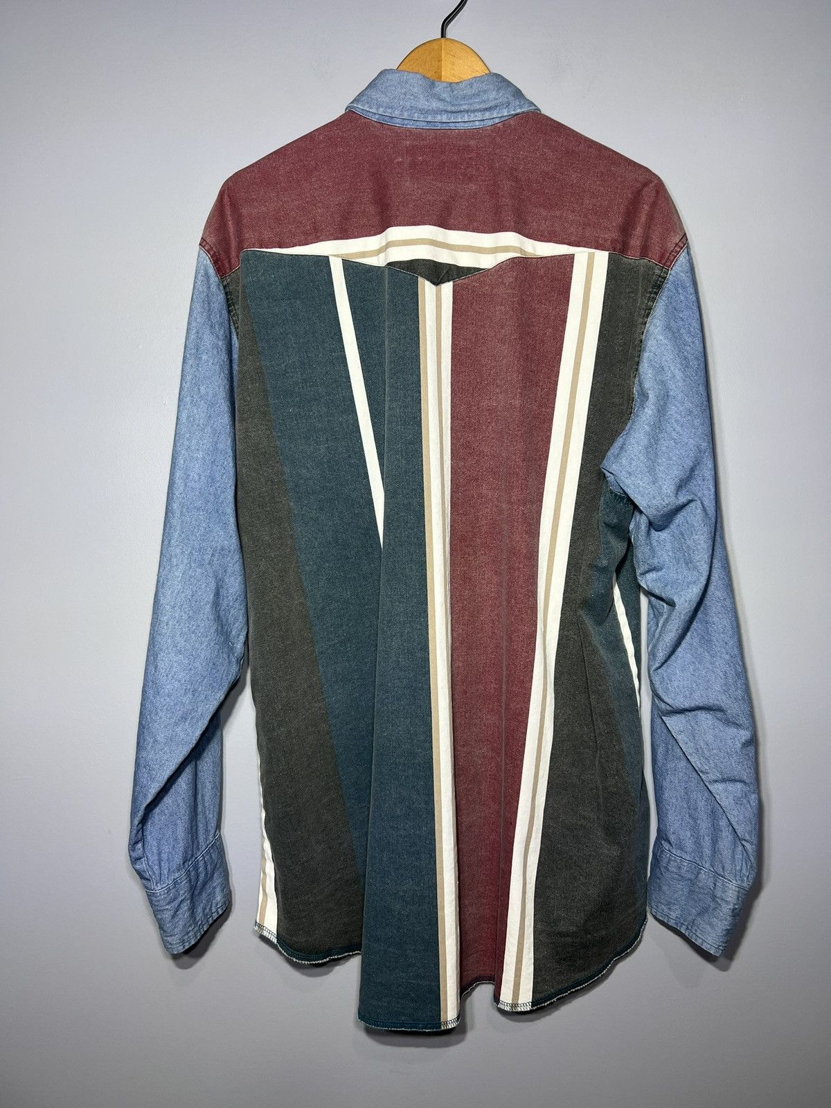 Wrangler Wrangler Brushpopper 17.5-35 Striped Denim Western X-Long Size US XL / EU 56 / 4 - 3 Thumbnail