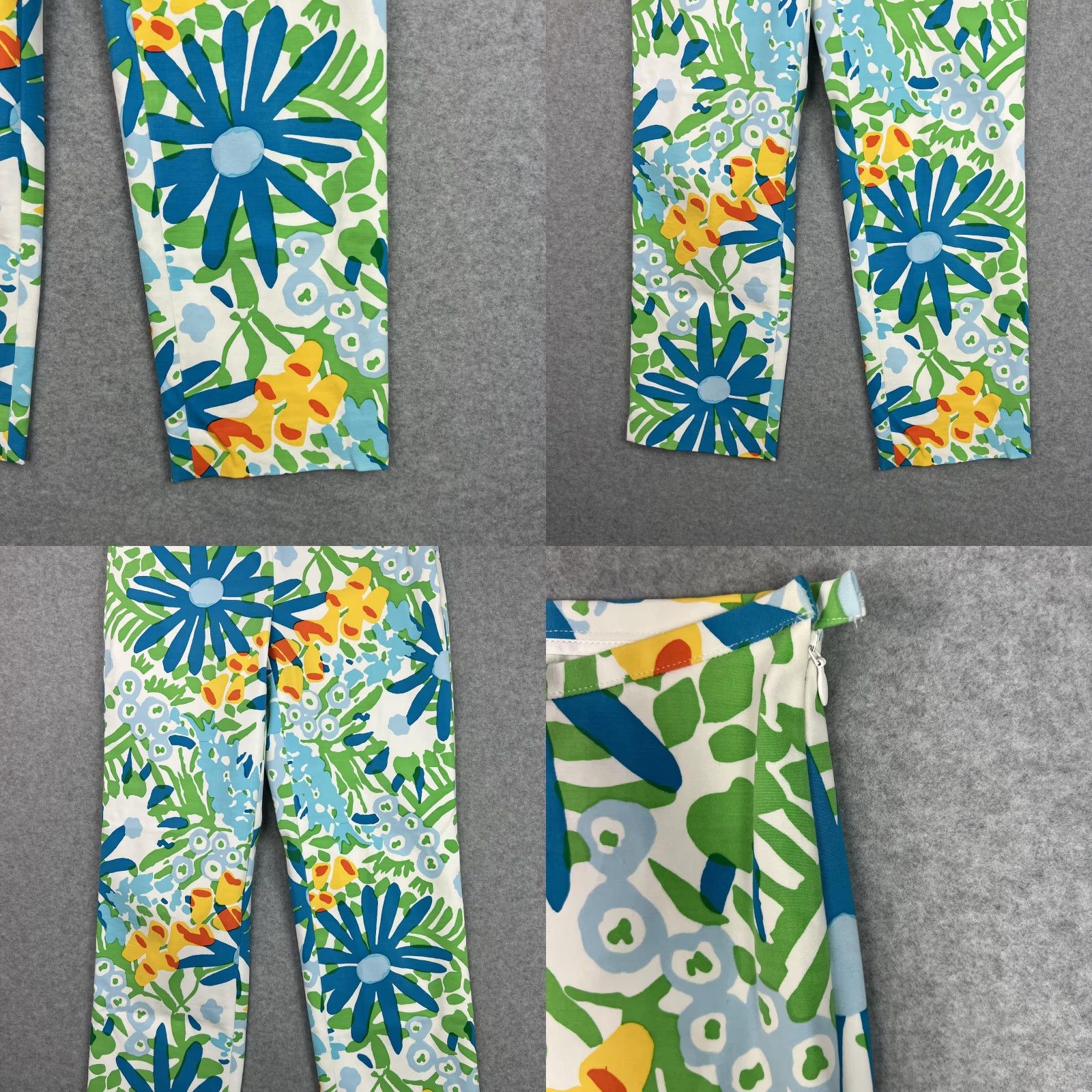 J.McLaughlin J.McLaughlin Pants Womens 0 Multicolor Floral Print Side Zip Straight Leg Bright Size 25" / US 0 / IT 36 - 8 Thumbnail