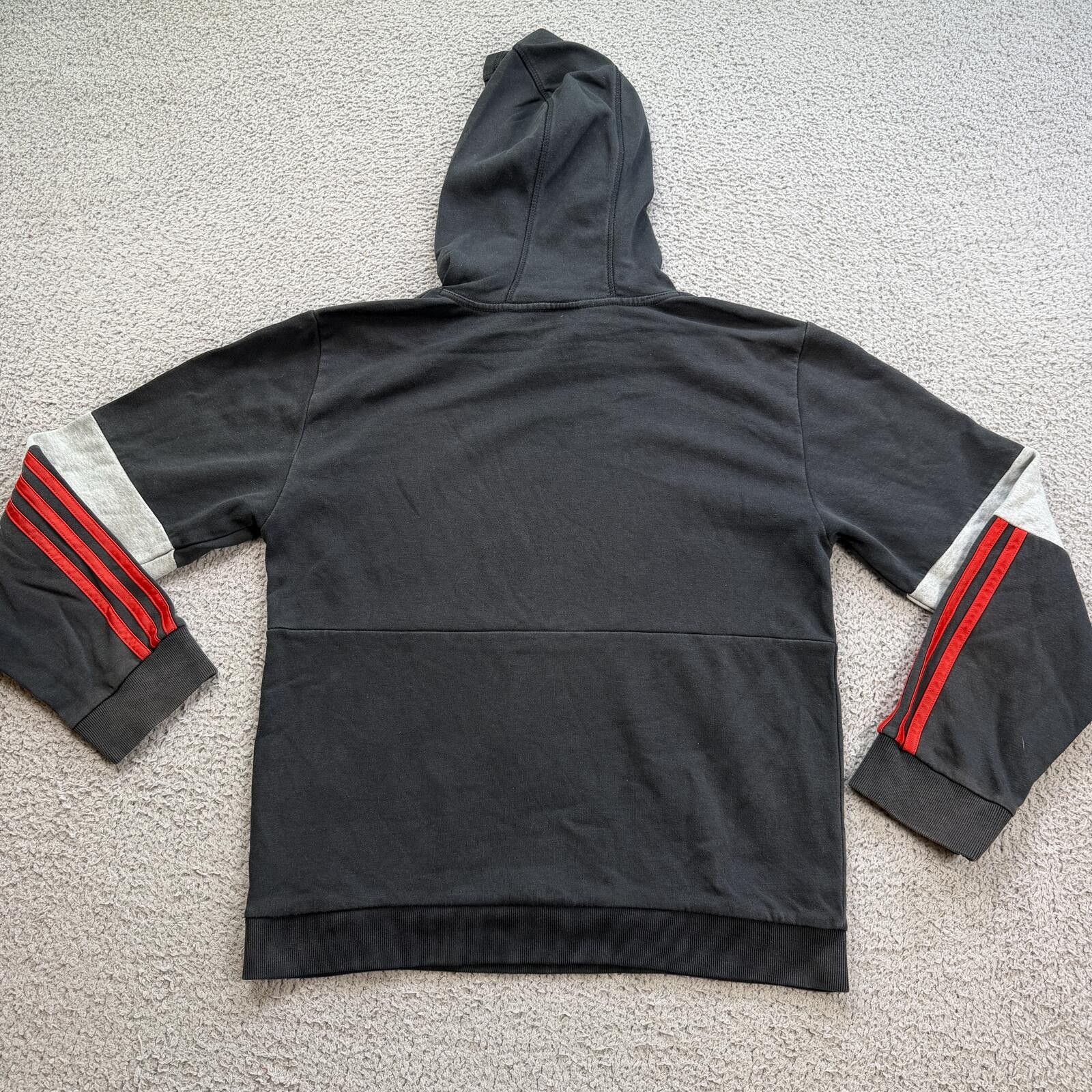 Adidas Adidas Big Logo Hoodie Black Red Sweatshirt Youth XL 18 Size US XL / EU 56 / 4 - 2 Thumbnail