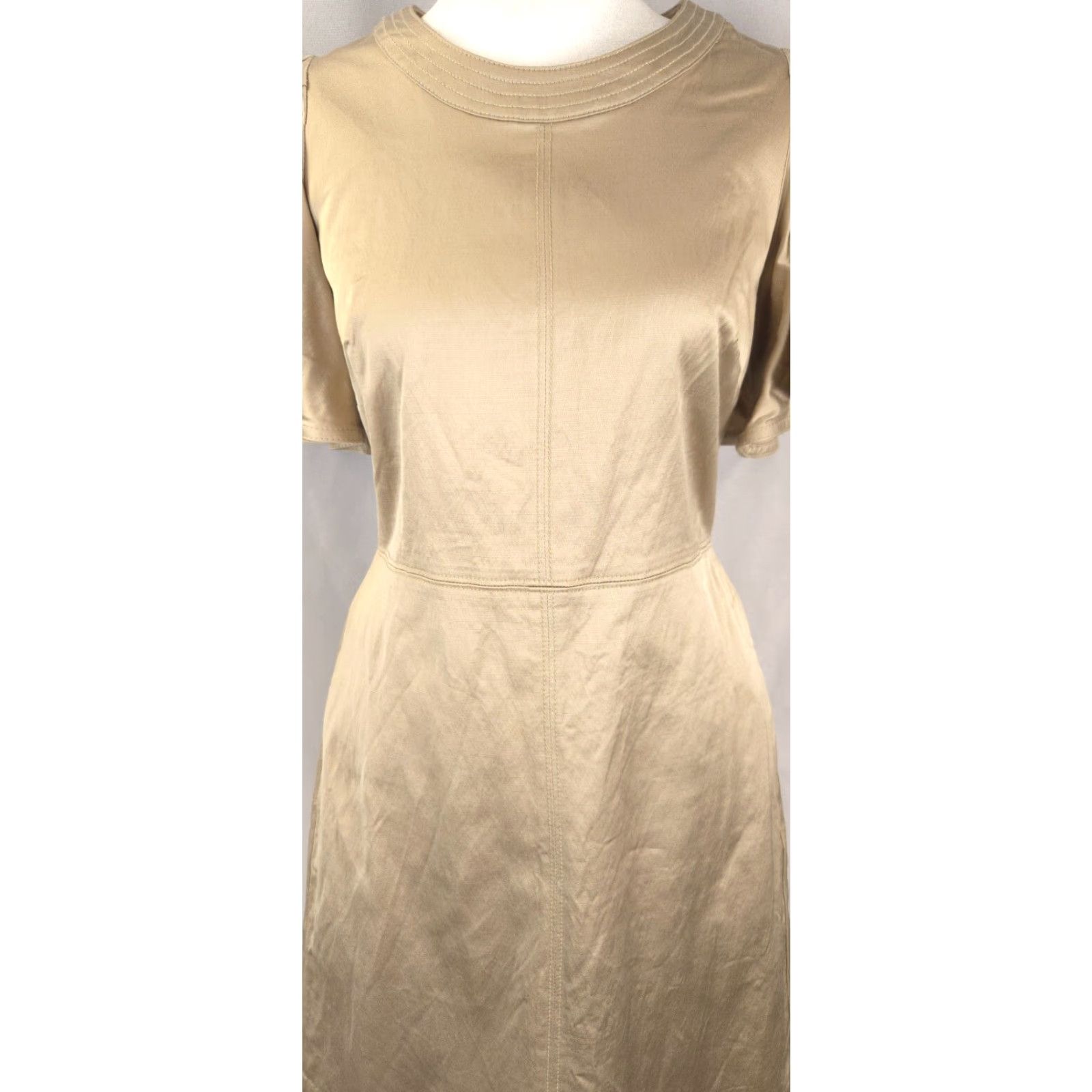 Banana Republic Gold Satin Mini Dress Womens S Flared Sleeve Fit & Flare  Casual Party - www.itsg.com.tn