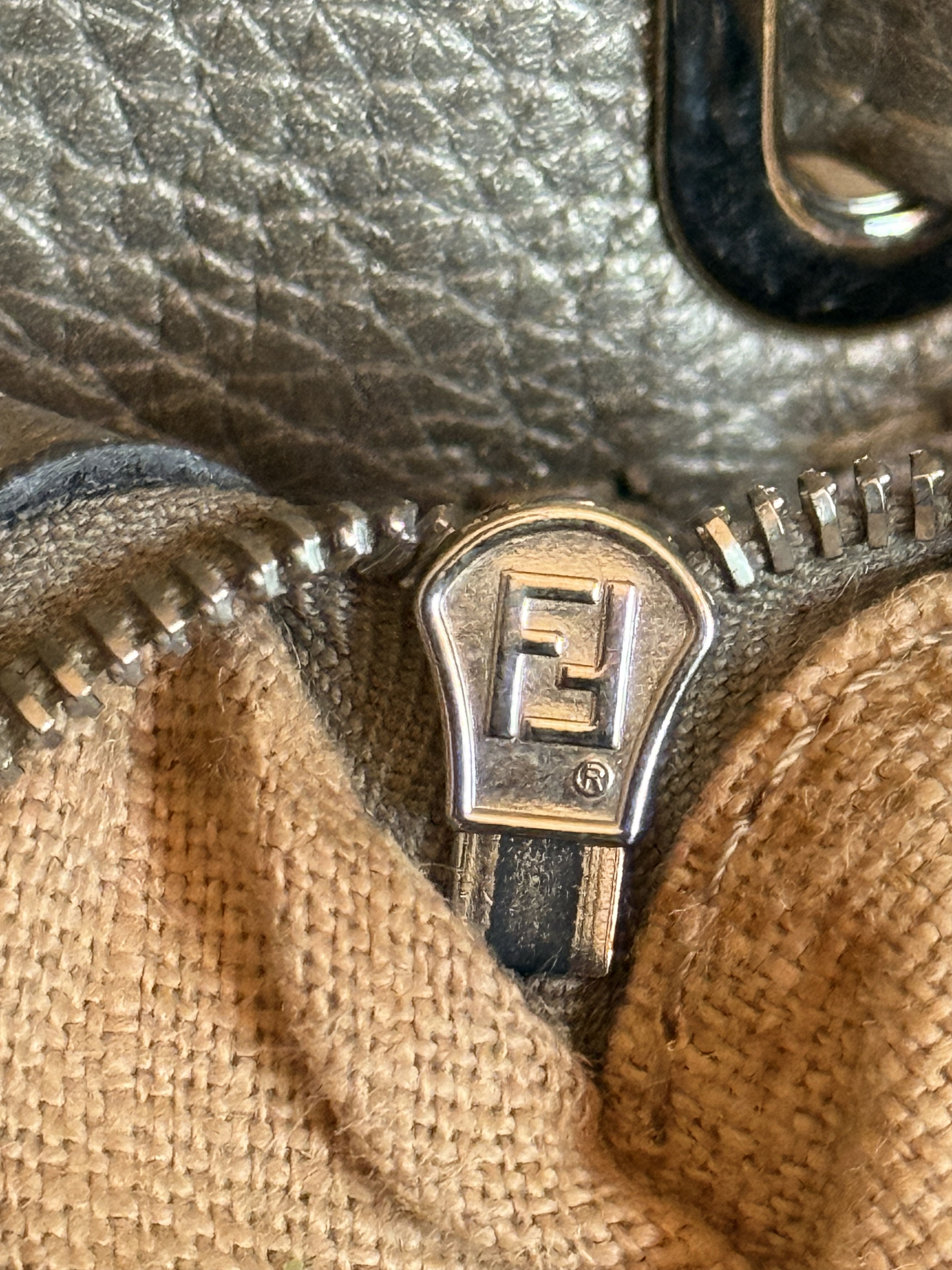 Fendi Fendi Selleria Handbag horse embossed silver gray Size ONE SIZE - 13 Thumbnail