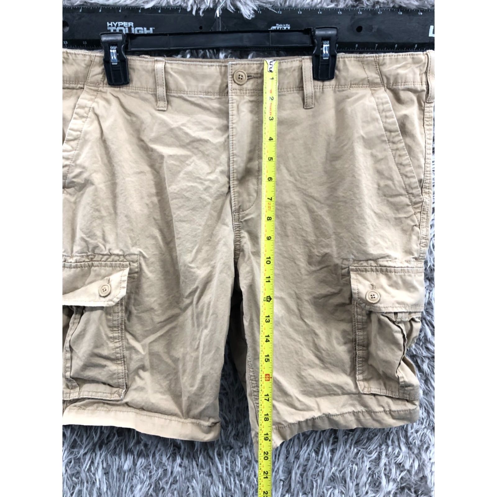 Vintage Sonoma Cargo Shorts Mens 38 Mid Rise Beig e Cargo Shorts Beige Medium Wash 5-Pocket Design Regular Fit Kn it Blend Cotton Size US 38 / EU 54 - 3 Thumbnail