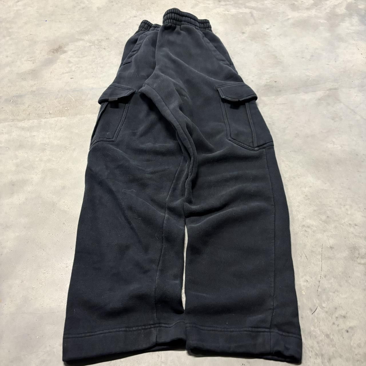Japanese Brand × Vintage Crazy Vintage Y2K/2000s Black Streetwear Skater Essential Cargo Sweatpants! Size US 32 / EU 48 - 3 Thumbnail
