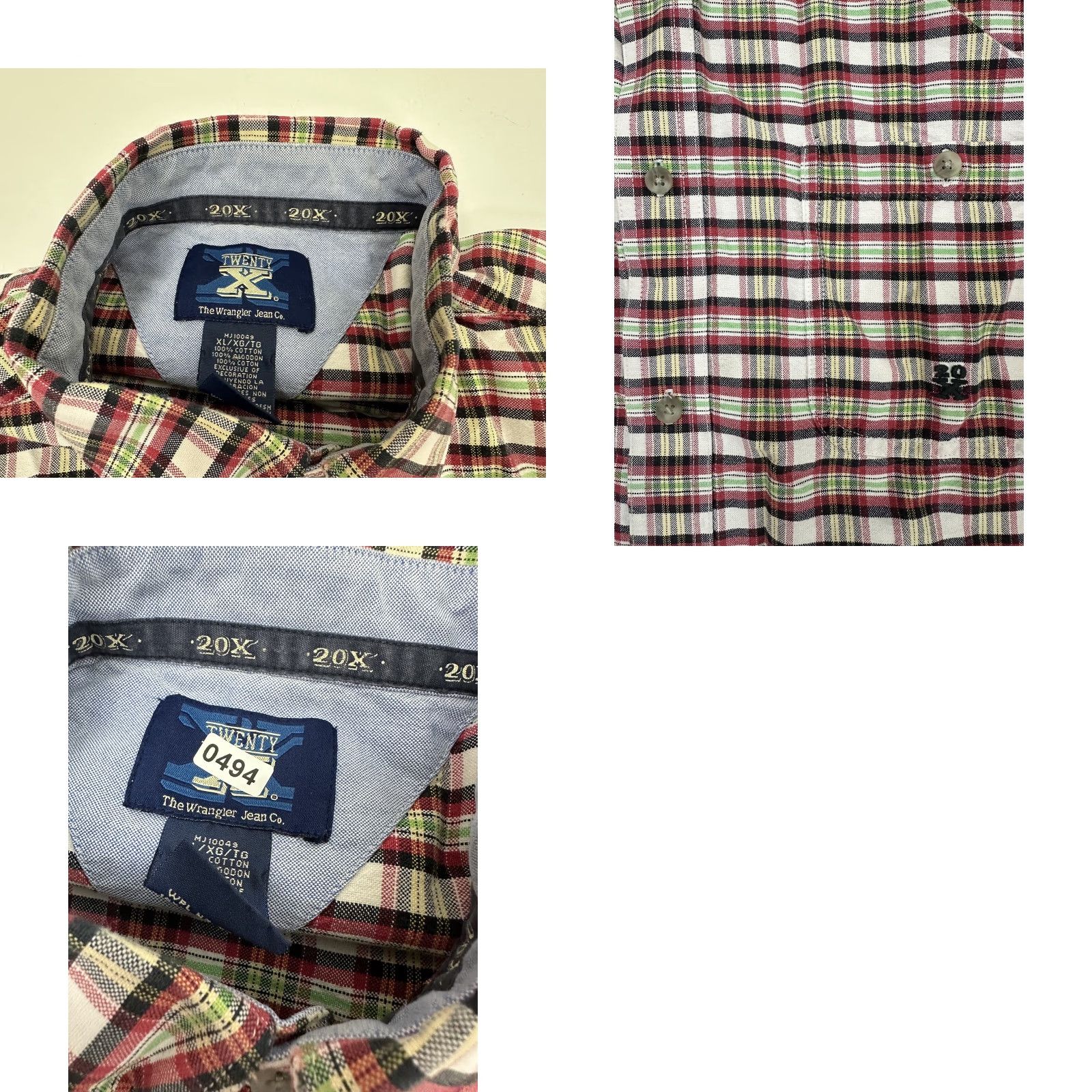 Wrangler VINTAGE Wrangler Twenty X Shirt Men XL Plaid Short Sleeve Button Up FLAW Size US XL / EU 56 / 4 - 9 Thumbnail