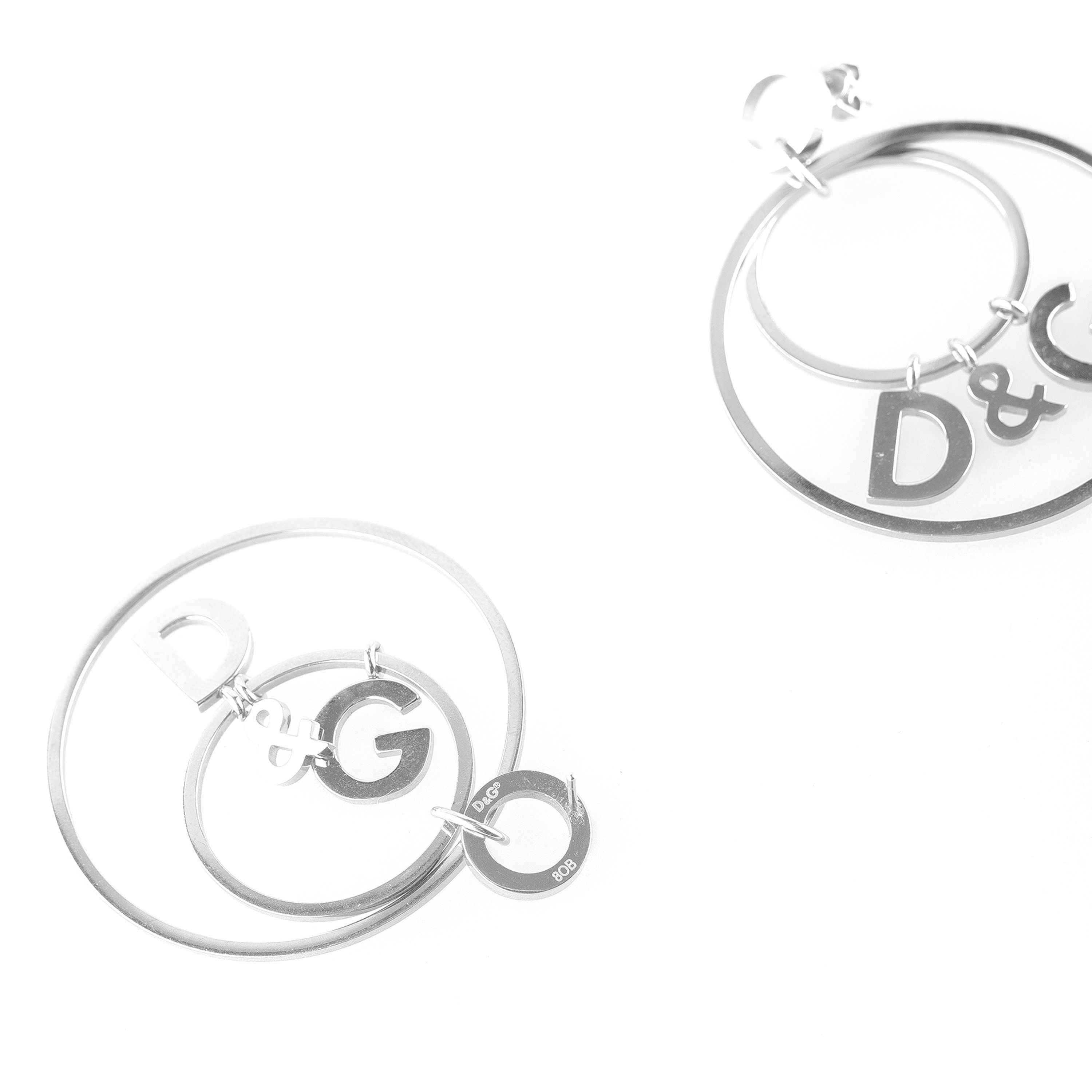 Dolce & Gabbana Dolce & Gabbana Silver Plated Double Hoops Size ONE SIZE - 3 Thumbnail