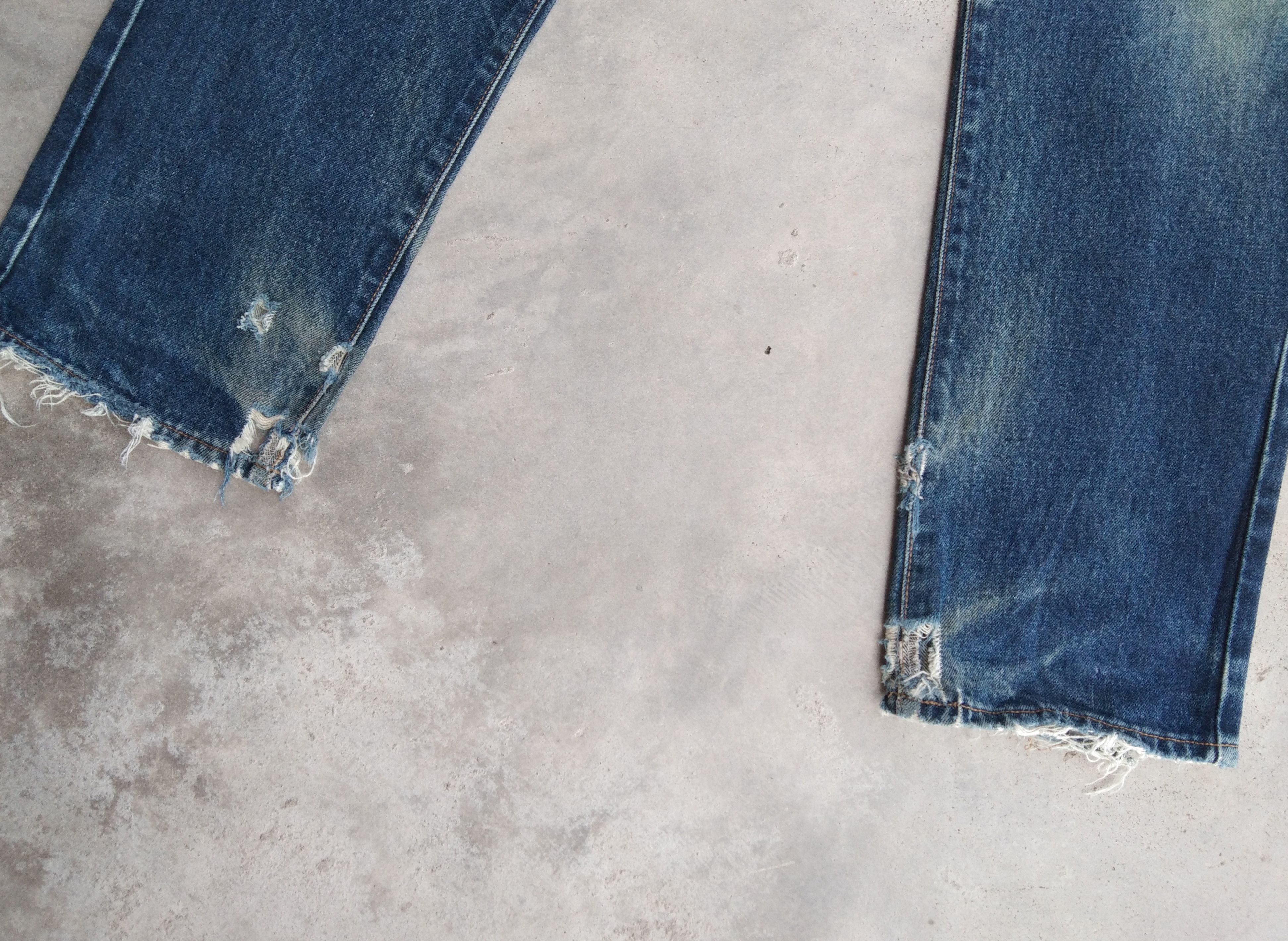 Japanese Brand Vintage Unique Clothing Warehouse Mud Wash Distressed Jeans Size US 27 - 6 Thumbnail