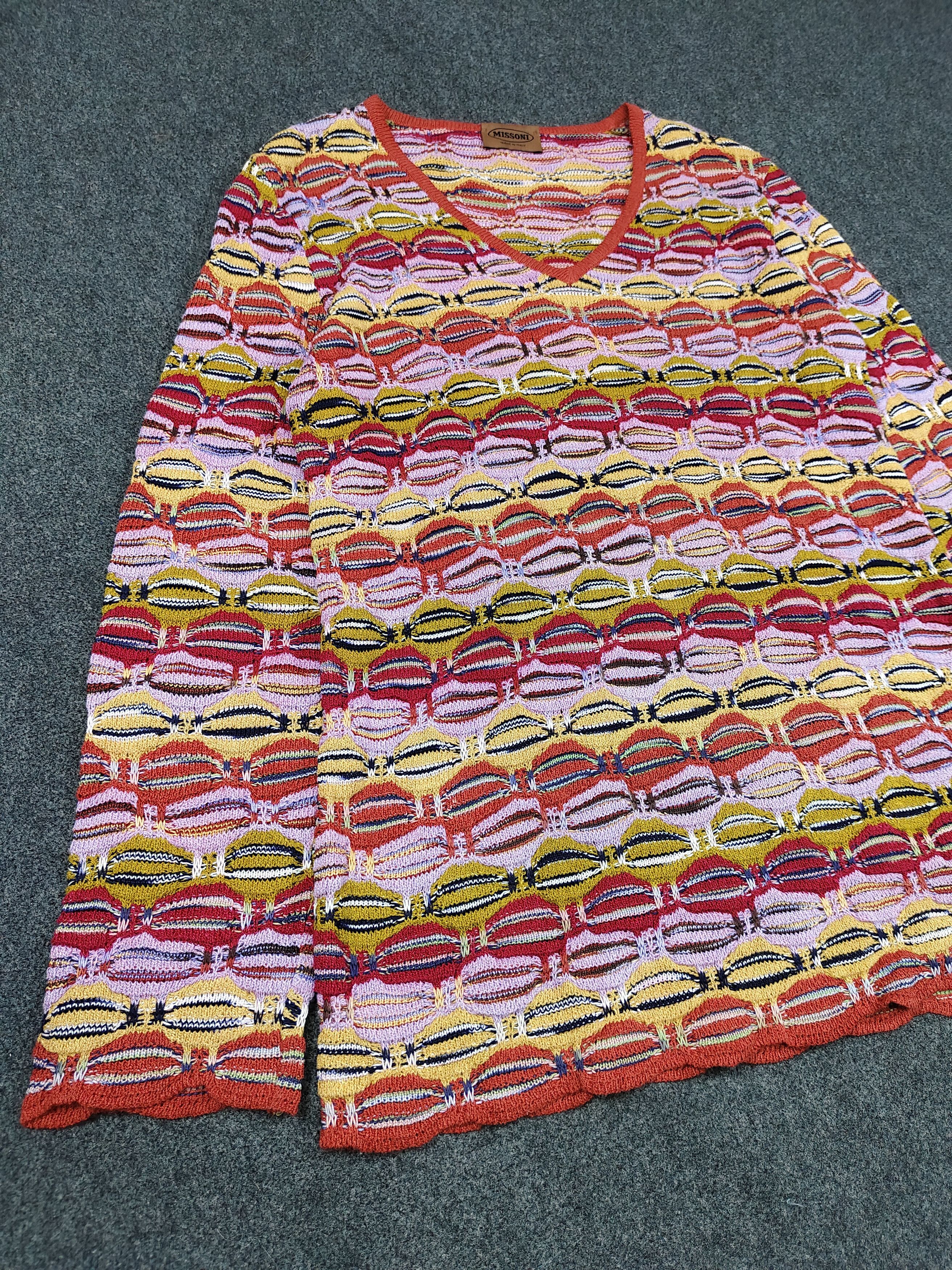 Missoni 90s Missoni 🔥 Jacquard Pattern Knitted Sweater Size M / US 6-8 / IT 42-44 - 6 Thumbnail