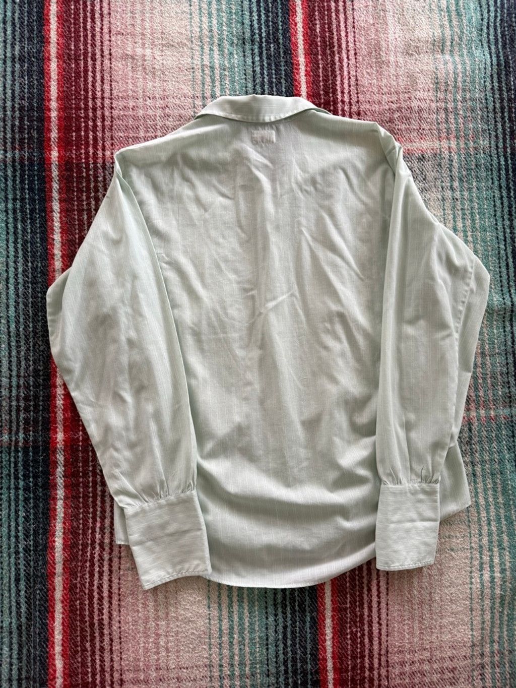Vintage 60s Mint Green Stripe French Cuff Dress Shirt L Size US L / EU 52-54 / 3 - 3 Thumbnail