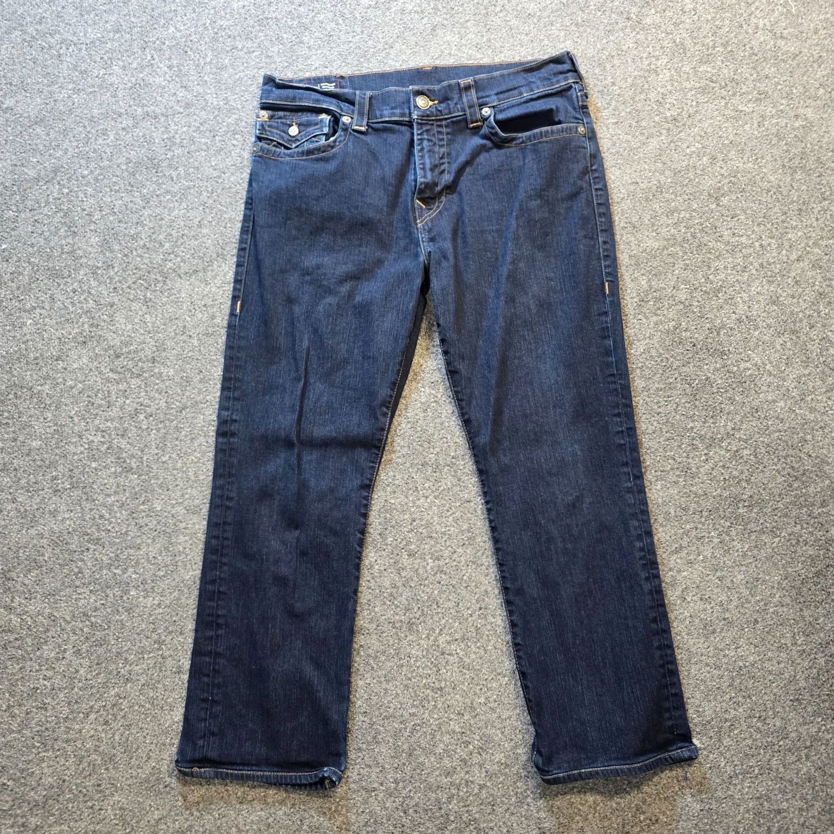 True Religion True Religion Jeans Mens 36x29 Blue Dark Wash Relaxed Straight Casual Capsule Jeans USA Mexico Denim Cotton 5-Pocket Logo Vintage No N/A Size US 36 / EU 52 - 2 Thumbnail
