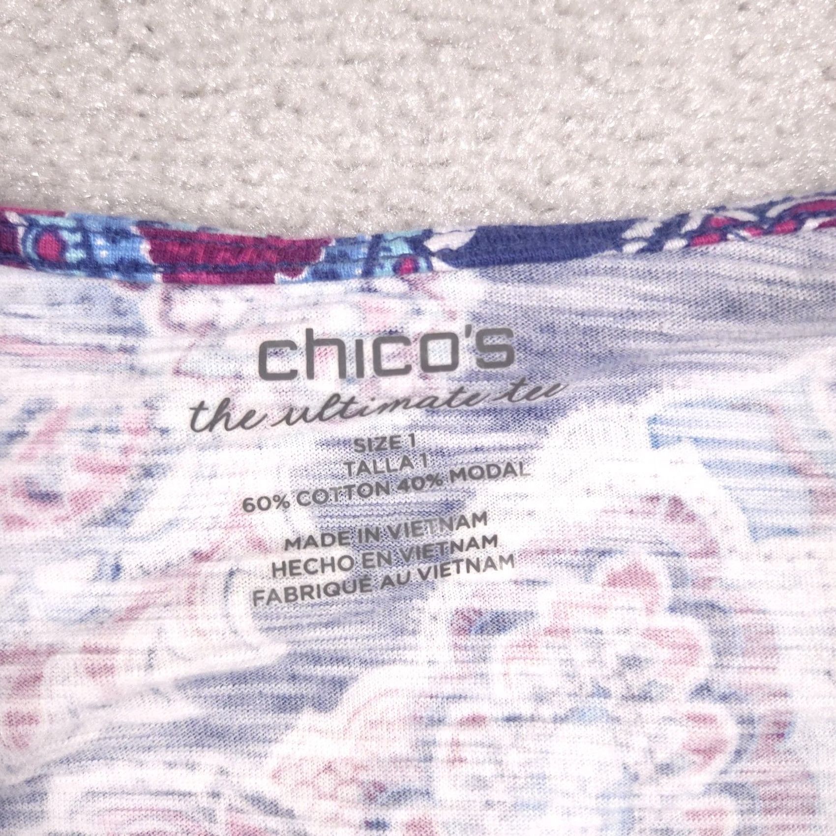 Vintage Chico's Shirt Womens 1 Blue Paisley Open Front Long Sleeve Tunic Top Stretch Shirt Mens? Size XS / US 0-2 / IT 36-38 - 6 Thumbnail