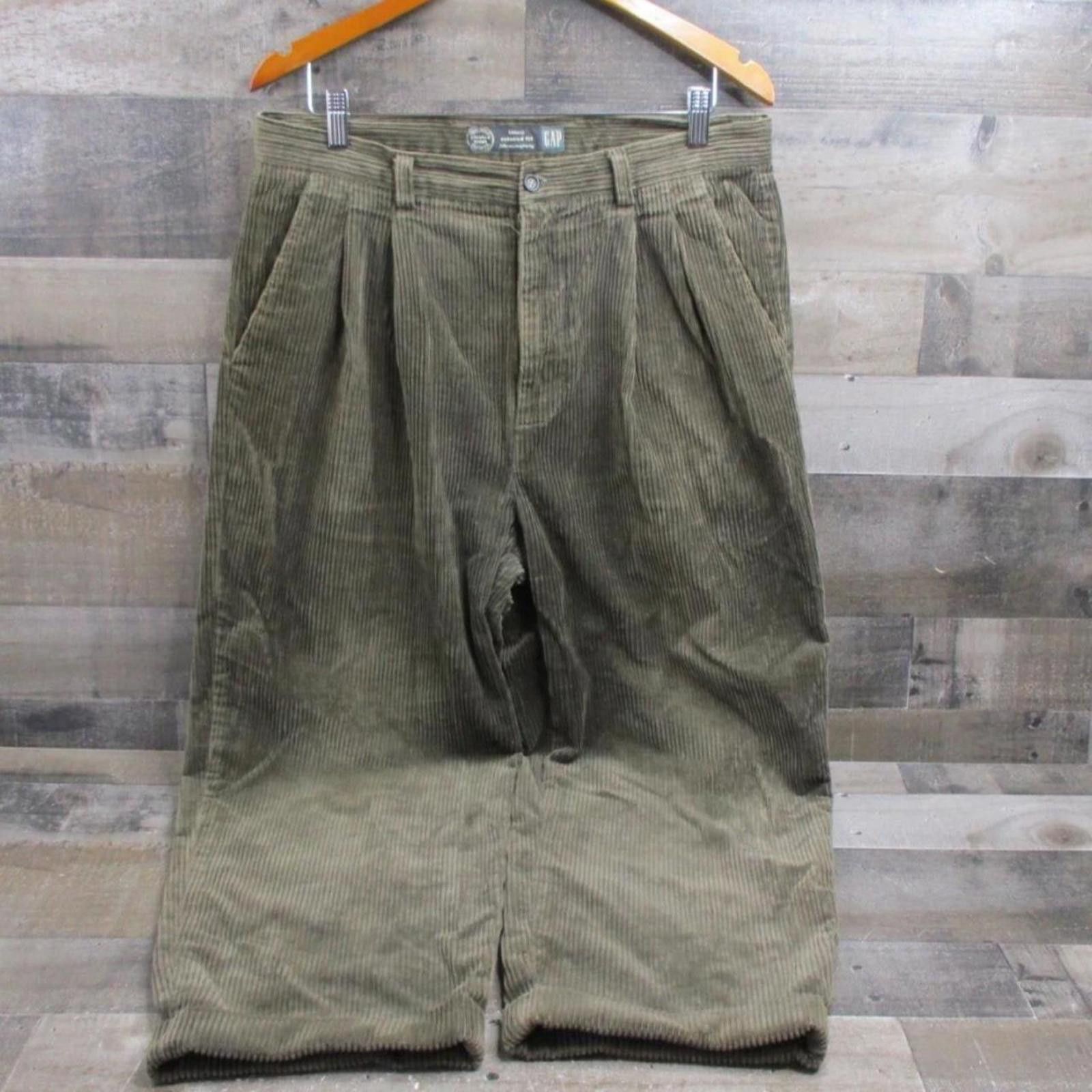 Gap Vintage Gap Pants Mens 33/32Green 90s Pleated Size US 33 - 1 Thumbnail