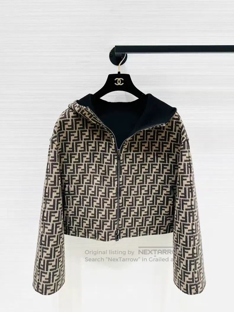 Fendi Fendi Black Brown Monogram Reversible Coat Size XS / US 0-2 / IT 36-38 - 2 Thumbnail