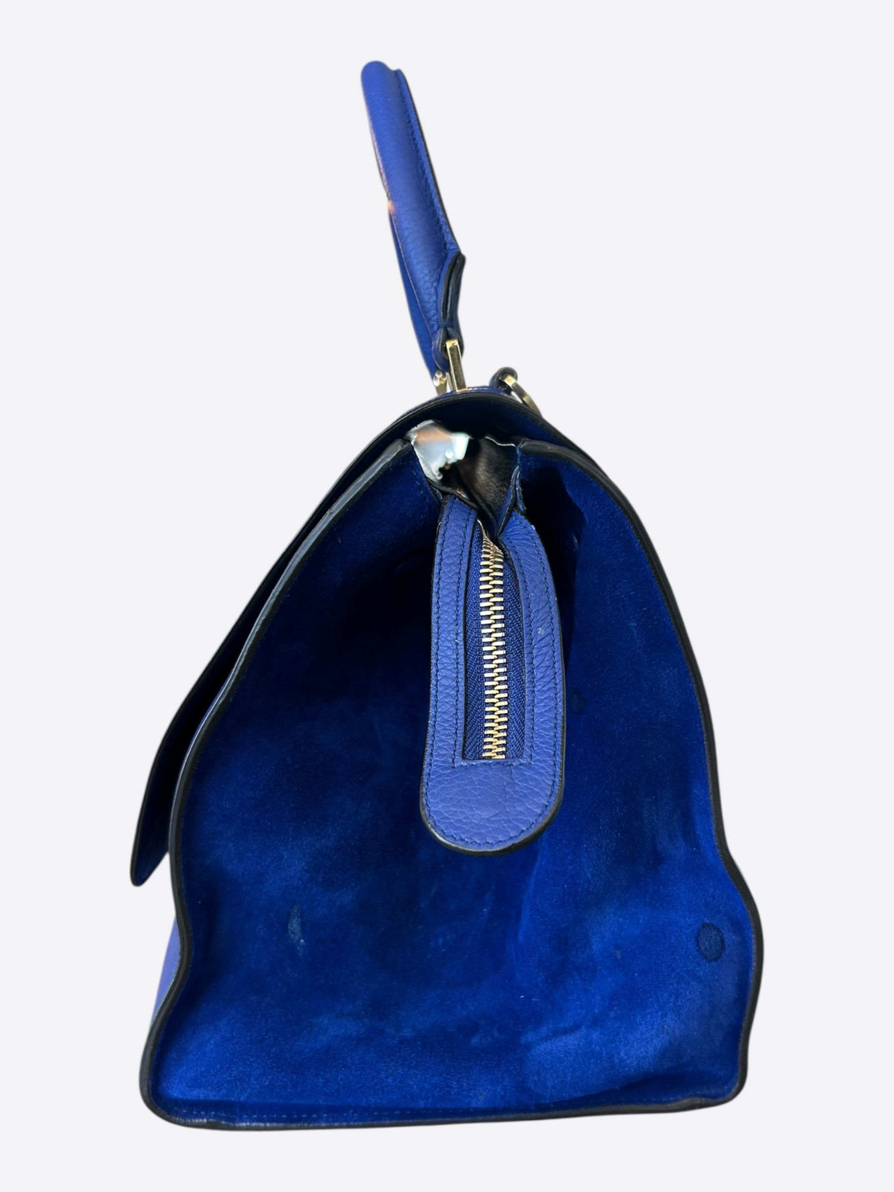 Celine Celine Blue Leather Trapeze Medium Shoulder Bag Size ONE SIZE - 4 Thumbnail
