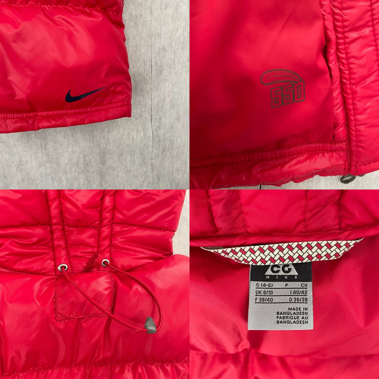 Nike Nike ACG Jacket Womens Small Red 550 Goose Down Vest Full Zip Hood Logo Ladies S Size S / US 4 / IT 40 - 8 Thumbnail