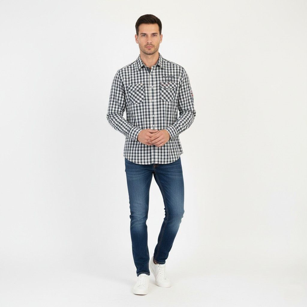 Camp David Camp David Men M Casual Shirt Navy Cotton 5704 Size US M / EU 48-50 / 2 - 1 Thumbnail