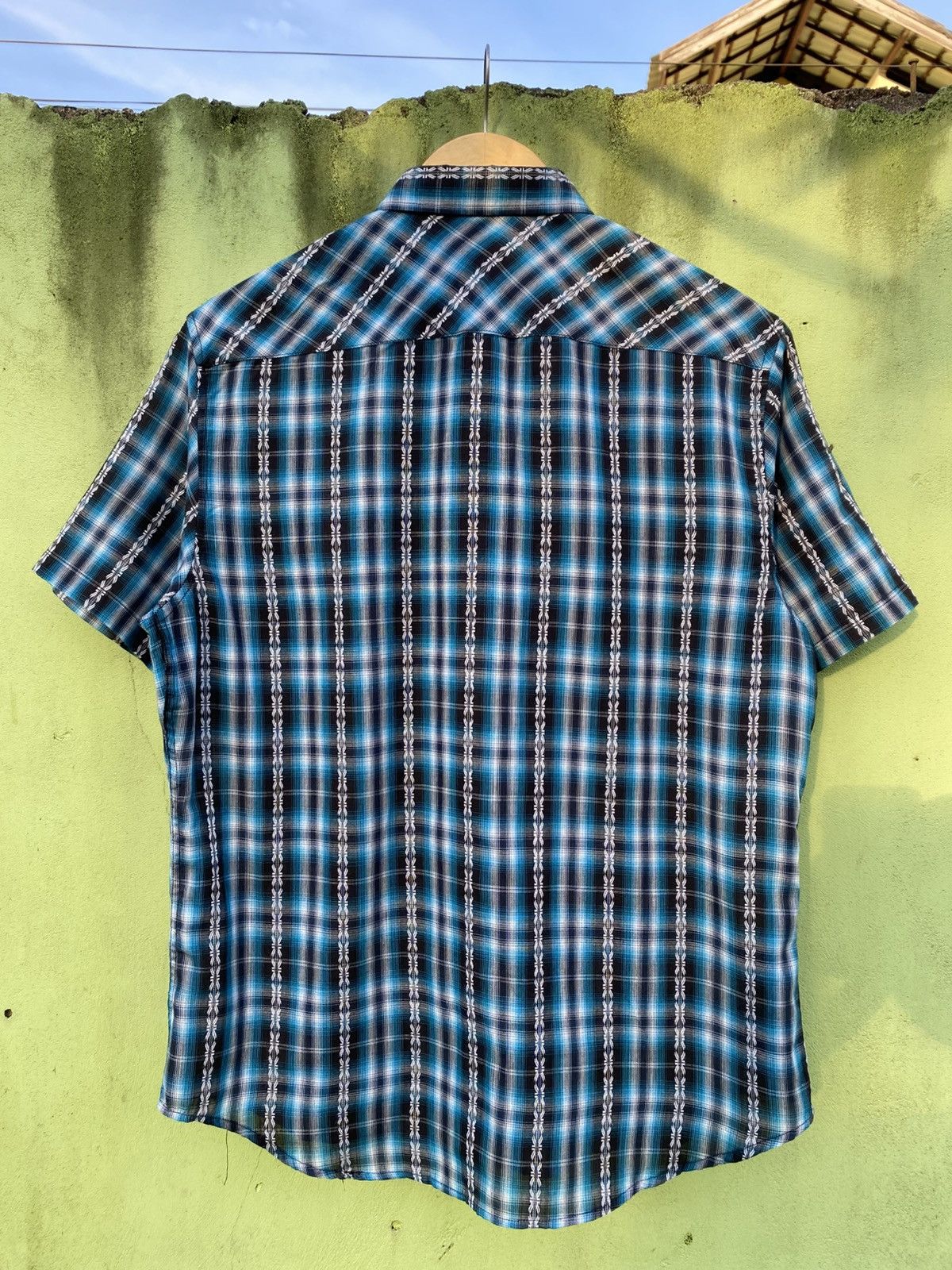 Mind Games Mind Games Vintage Mad Season Blue Plaid Short Sleeve Shirt Size US XL / EU 56 / 4 - 8 Thumbnail