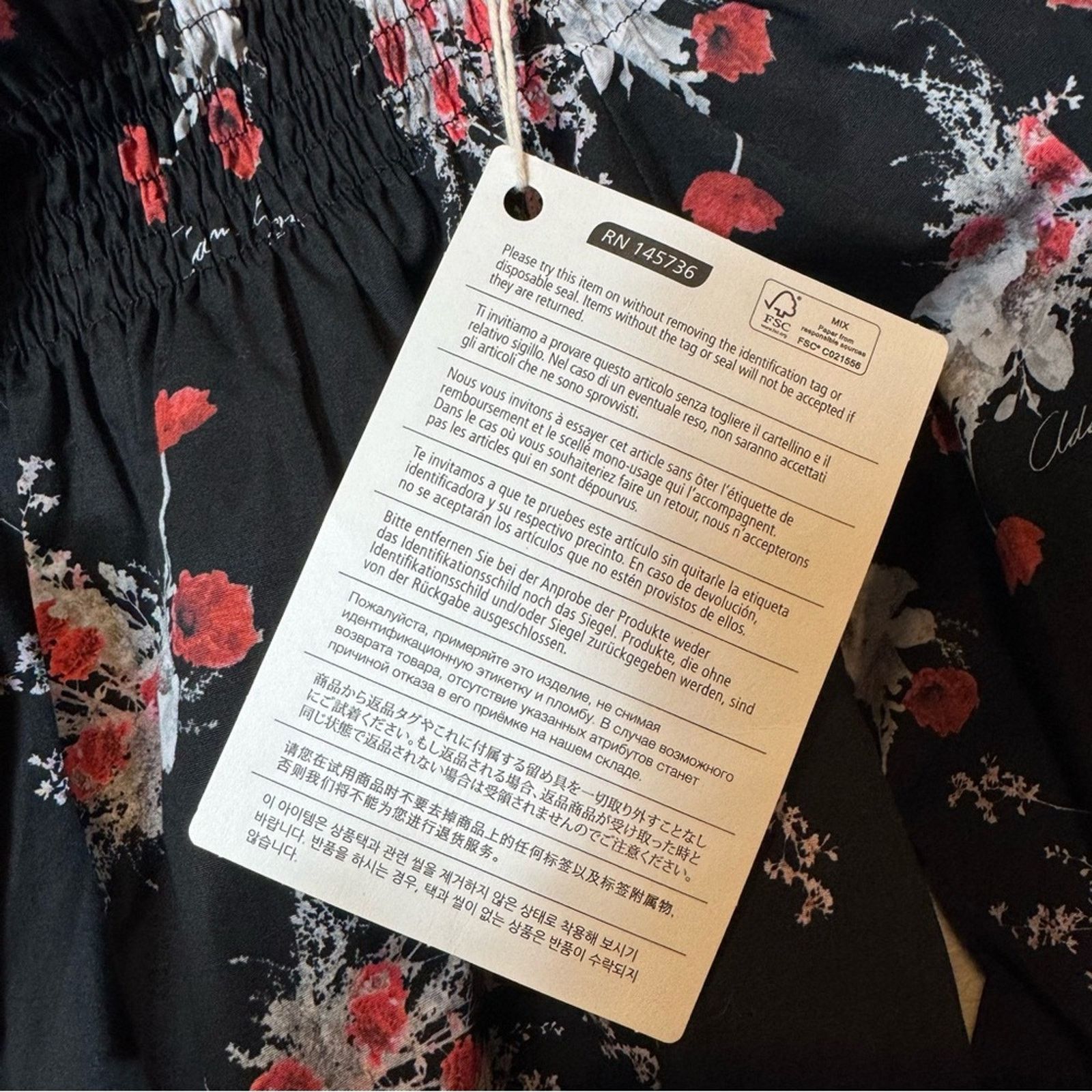 Adam Lippes Adam Lippes Off The Shoulder Poplin Black/Poppy sz M New USA Size M / US 6-8 / IT 42-44 - 6 Thumbnail
