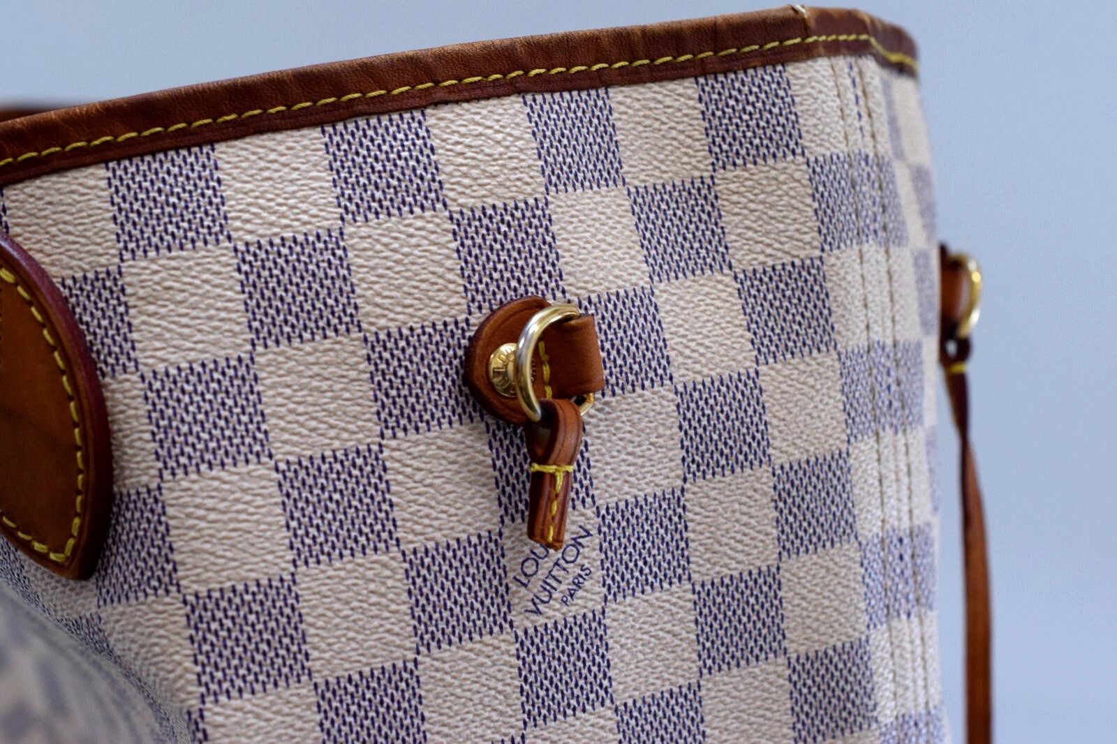 Louis Vuitton Louis Vuitton Neverfull Tote Bag Damier Azur Canvas N51107 Size ONE SIZE - 9 Thumbnail