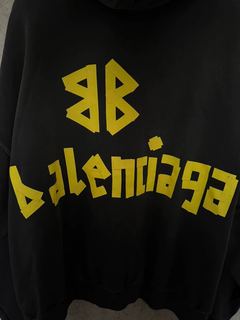 Balenciaga Balenciaga Tape Logo Zip-Up Hooded Sweatshirt Jacket Size US S / EU 44-46 / 1 - 8 Thumbnail