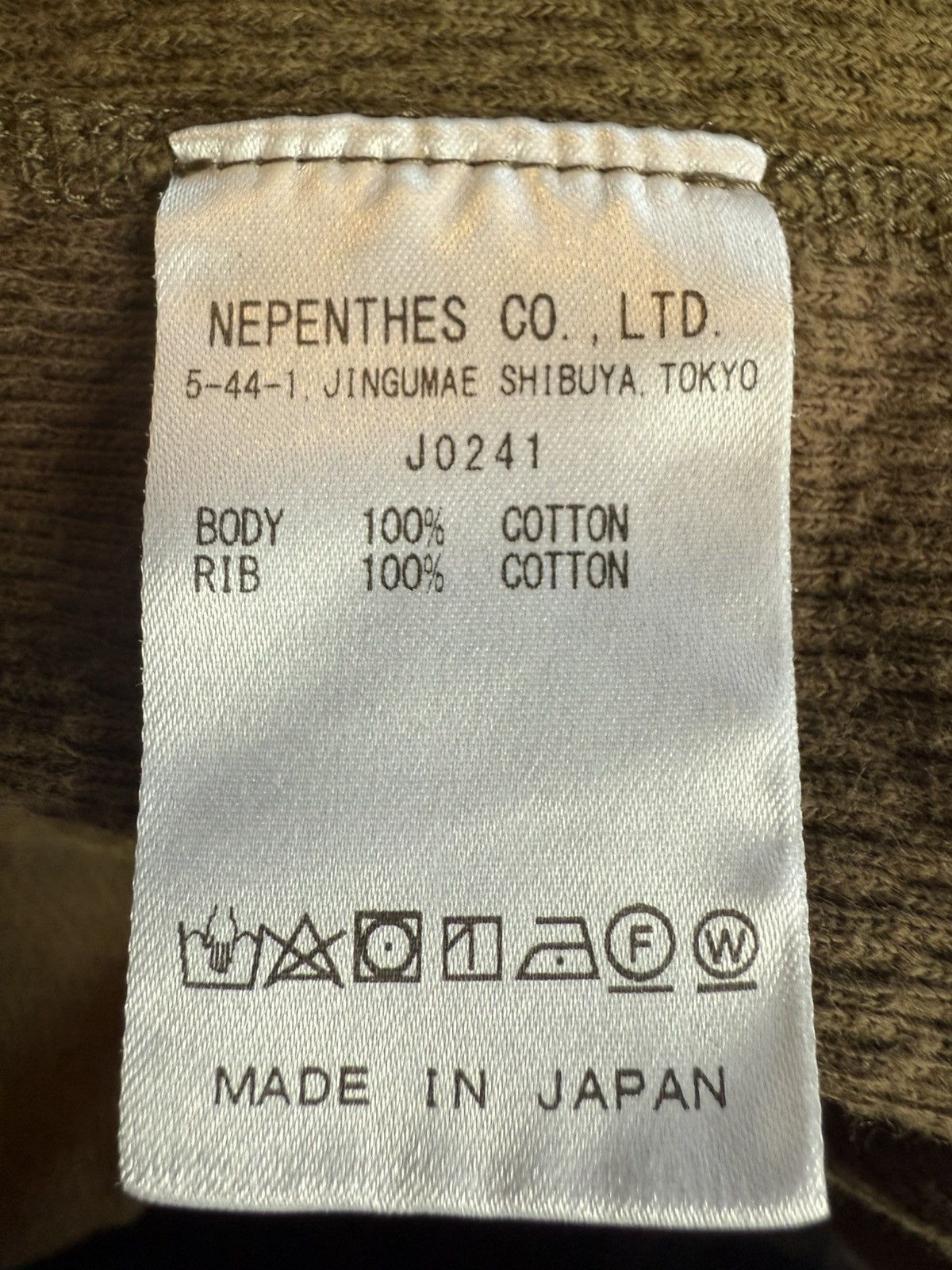 Needles Needles L/S TURTLE NECK TEE - THERMAL / UNEVEN DYE "Olive" Size US L / EU 52-54 / 3 - 3 Thumbnail