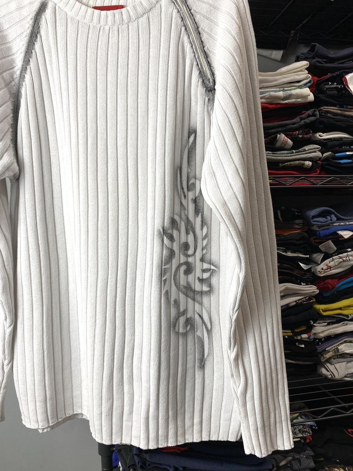 Japanese Brand Y2K Vintage Striped Diesel Style Japanese Knit Sweater Size US L / EU 52-54 / 3 - 2 Thumbnail