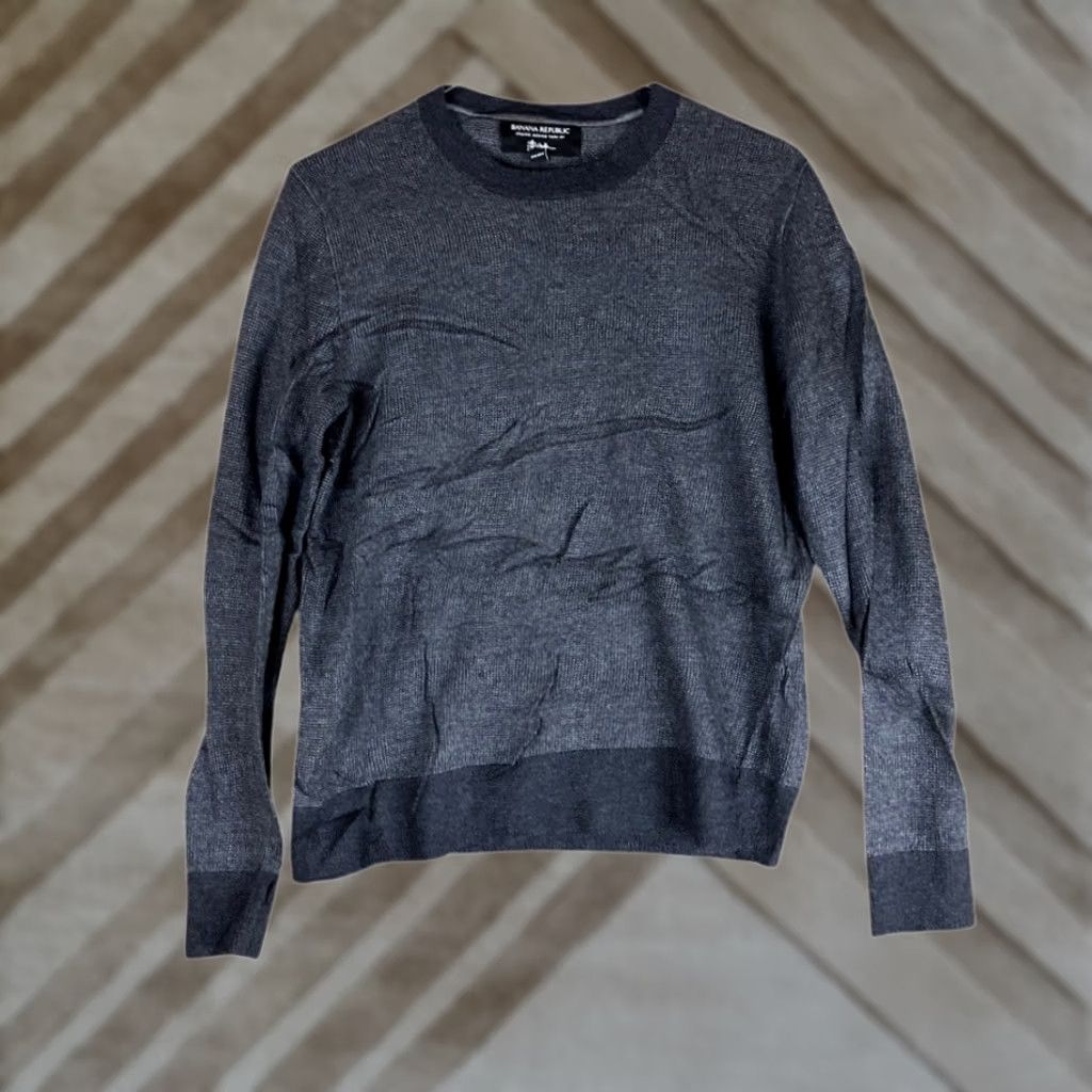 Banana Republic Banana Republic Mens Sweater Black Crew Neck 100% Italian Extra Fine Merino Wool M Knit Pullover Casual Business Workwear Size US M / EU 48-50 / 2 - 1 Thumbnail