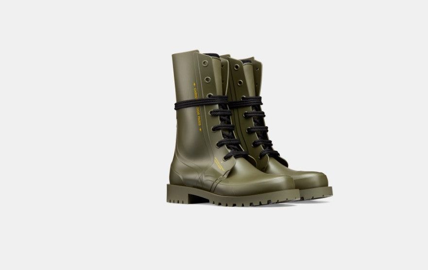 Dior o1w1db10325 KCI48 Rubber Ankle Boots in Military Green Size US 7 / IT 37 - 2 Thumbnail