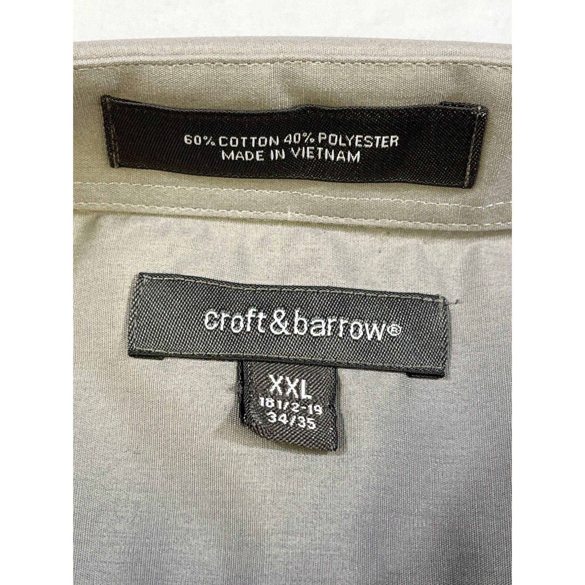 Croft & Barrow Croft & Barrow Men's Grey Button Up Shirt Size XXL/34-35/18. Size US XXL / EU 58 / 5 - 3 Thumbnail