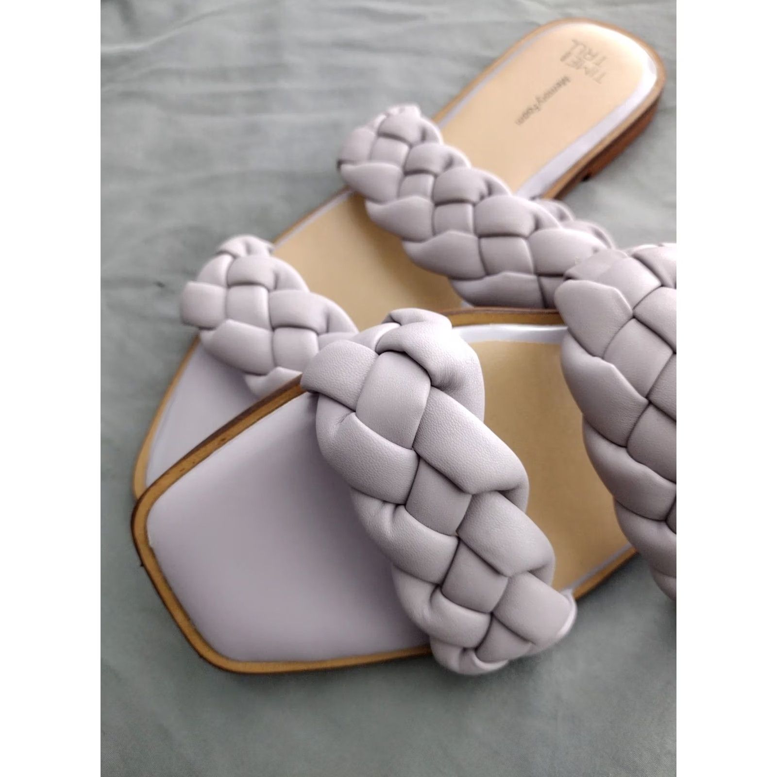 Vintage Time and Tru Women’s Braided Sandals Lavender 9 Lavender Sandal Memory Foam Open Toe Faux Leather Slip On Womens Shoes Braided Accents Purple 40 9 US Size US 7 / IT 37 - 3 Thumbnail