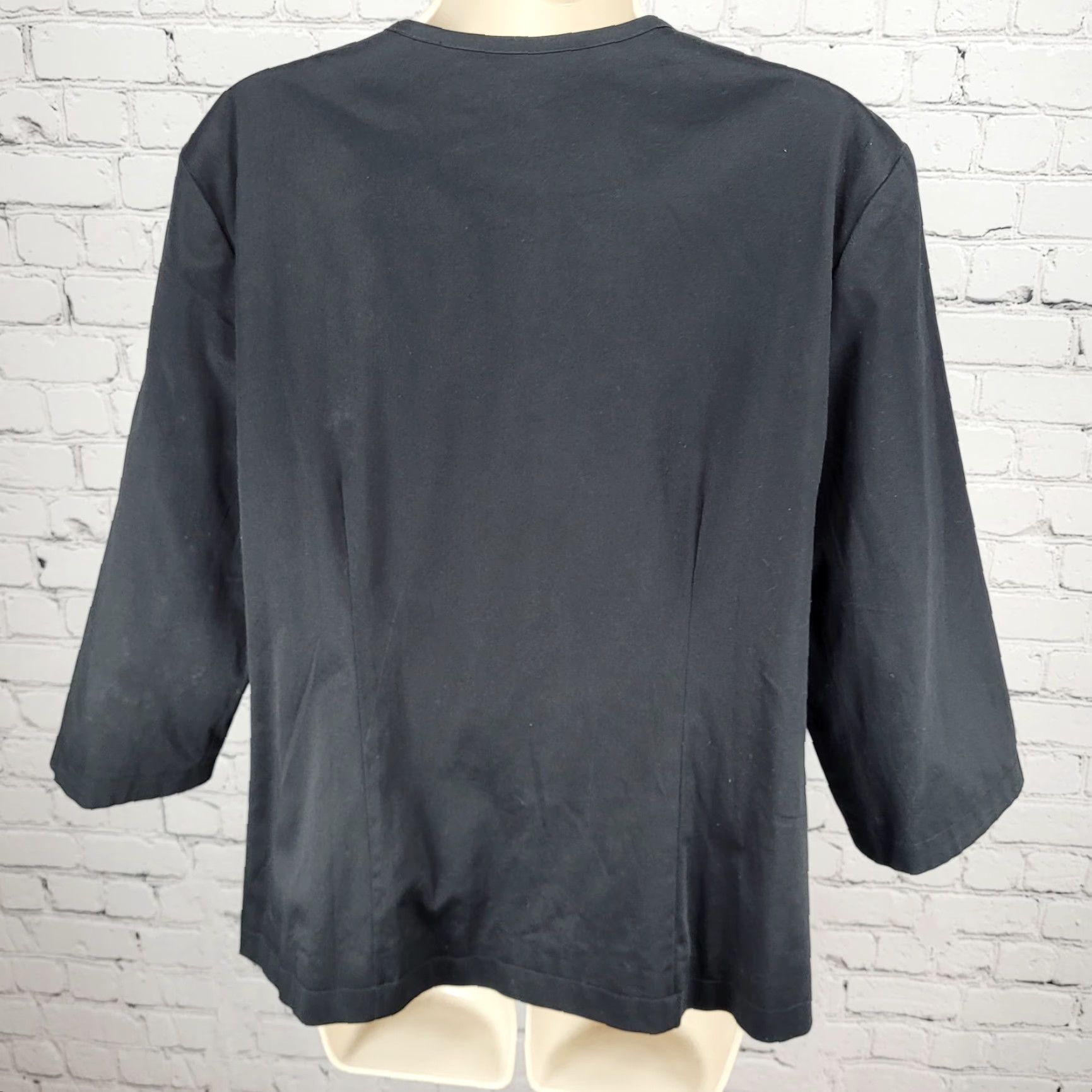 Vintage ADDITIONS By Chico's Black Beaded Embellished 3/4 Sleeve Jacket Size 2 US 12 Size XS / US 0-2 / IT 36-38 - 2 Thumbnail