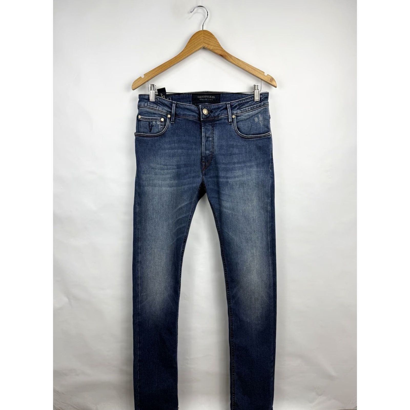 Vintage Handpicked Luxury Jeans Made in Italy Slim Fit Size 31 Jeans Men Blue Size US 31 - 3 Thumbnail